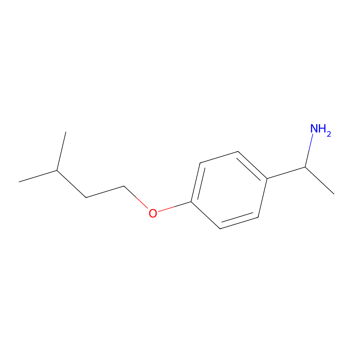 1-[4-(3-Methylbutoxy)phenyl]ethan-1-amine molecular structure, CAS 107411-49-4
