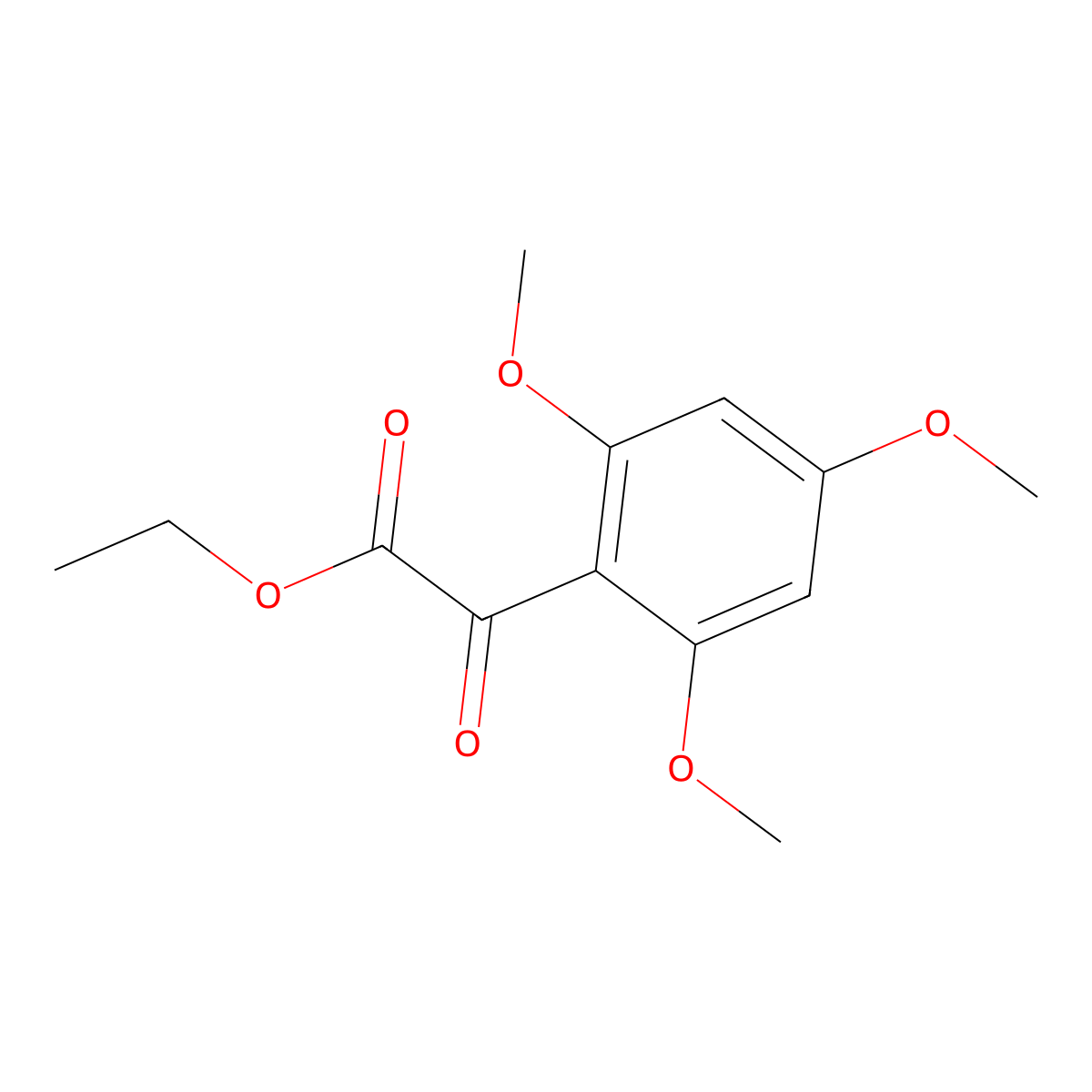 Oxo-(2,4,6-trimethoxyphenyl)acetic acid ethyl ester molecular structure, CAS 107415-19-0