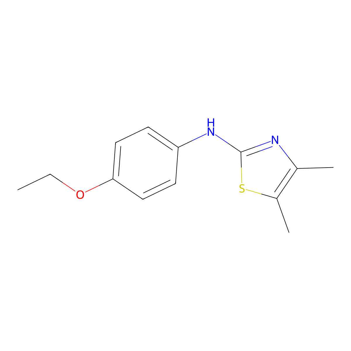N-(4-ethoxyphenyl)-4,5-dimethyl-1,3-thiazol-2-amine molecular structure, CAS 107415-56-5