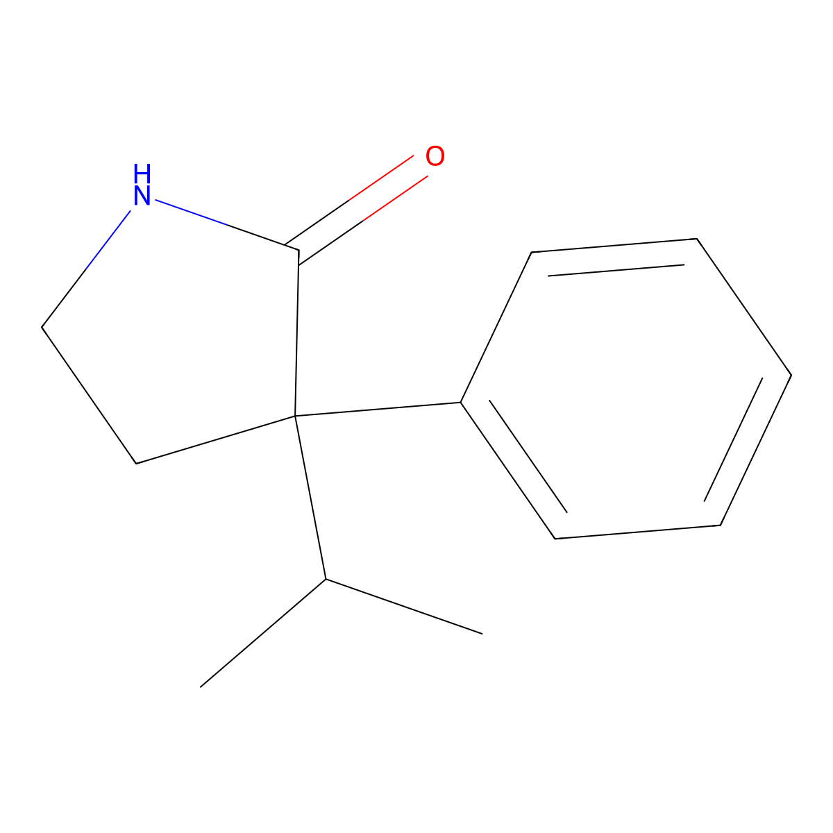3-Phenyl-3-(propan-2-yl)pyrrolidin-2-one molecular structure, CAS 107416-39-7