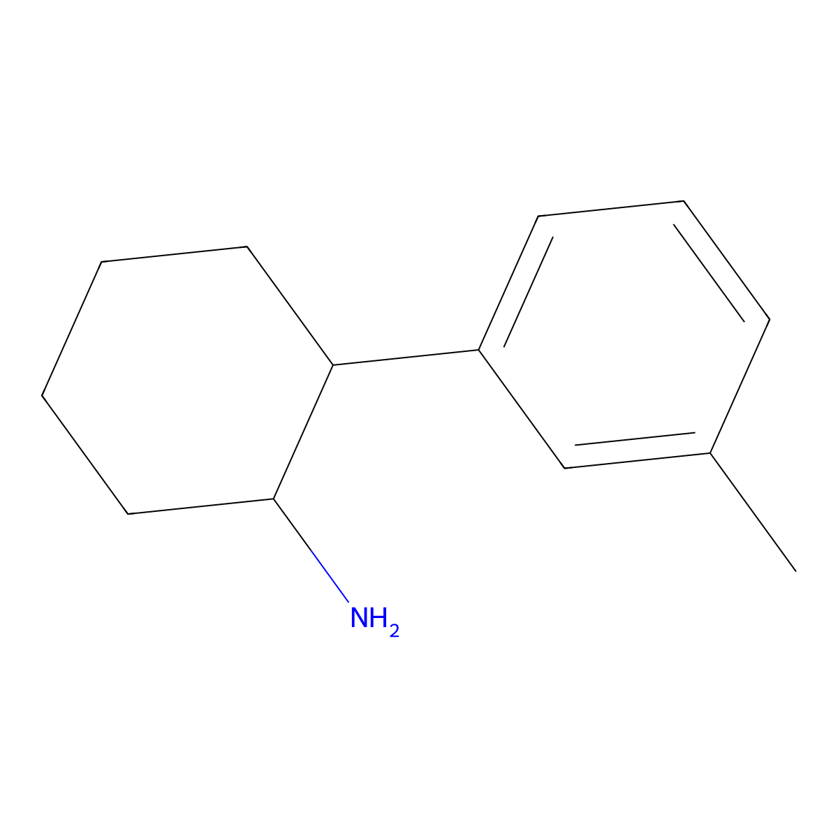 2-(3-methylphenyl)cyclohexan-1-amine, Mixture of diastereomers molecular structure, CAS 107417-35-6