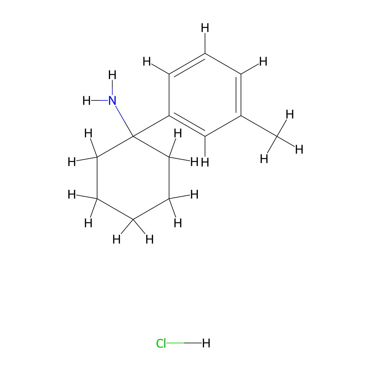1-(3-Methylphenyl)cyclohexan-1-amine hydrochloride molecular structure, CAS 107417-36-7