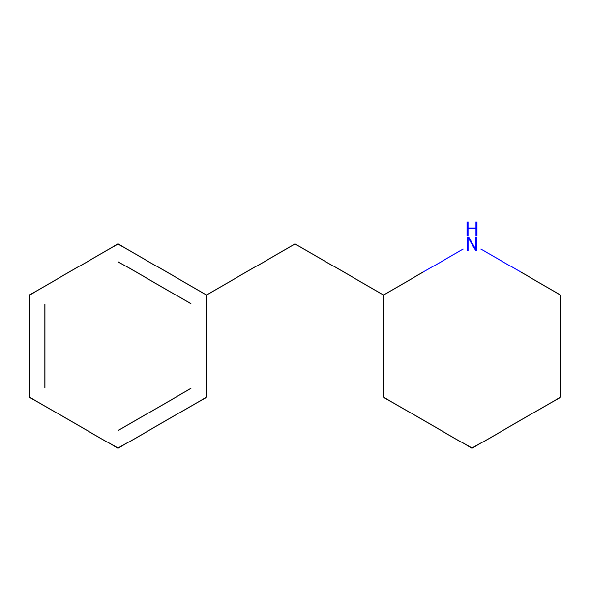 2-(1-Phenylethyl)piperidine molecular structure, CAS 107417-43-6