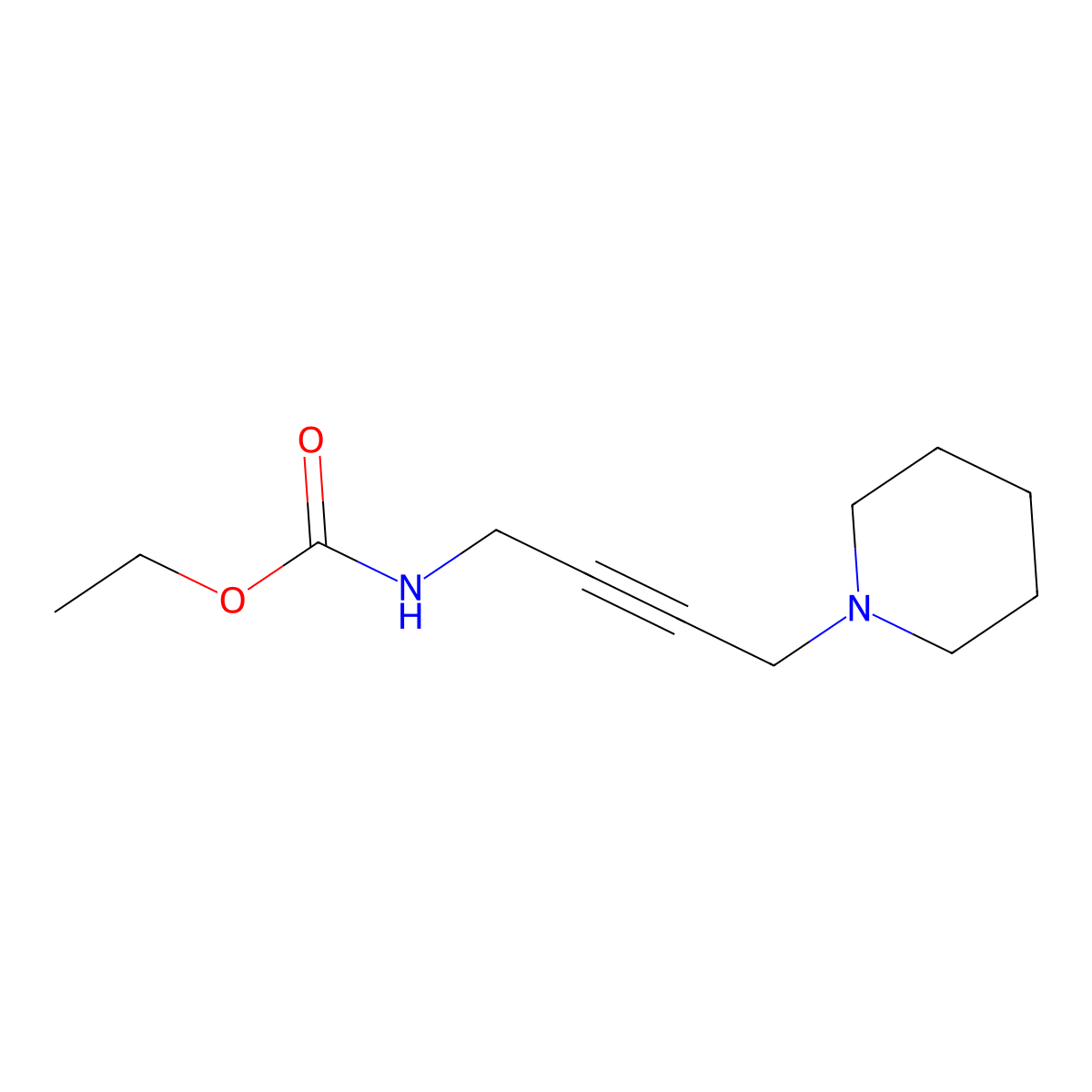 ethyl N-[4-(piperidin-1-yl)but-2-yn-1-yl]carbamate molecular structure, CAS 107427-20-3