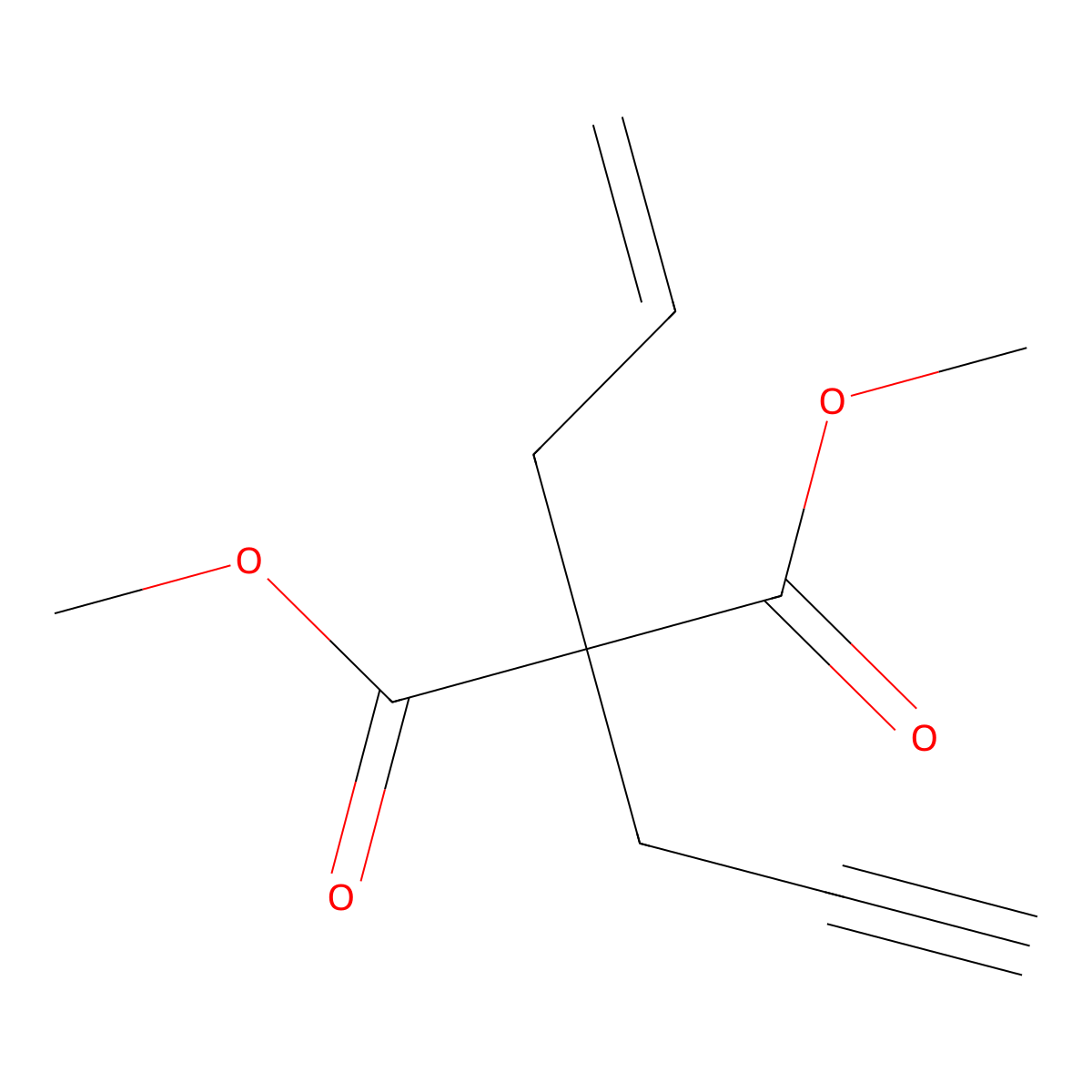 Dimethyl 2-allyl-2-(prop-2-yn-1-yl)malonate molecular structure, CAS 107428-06-8