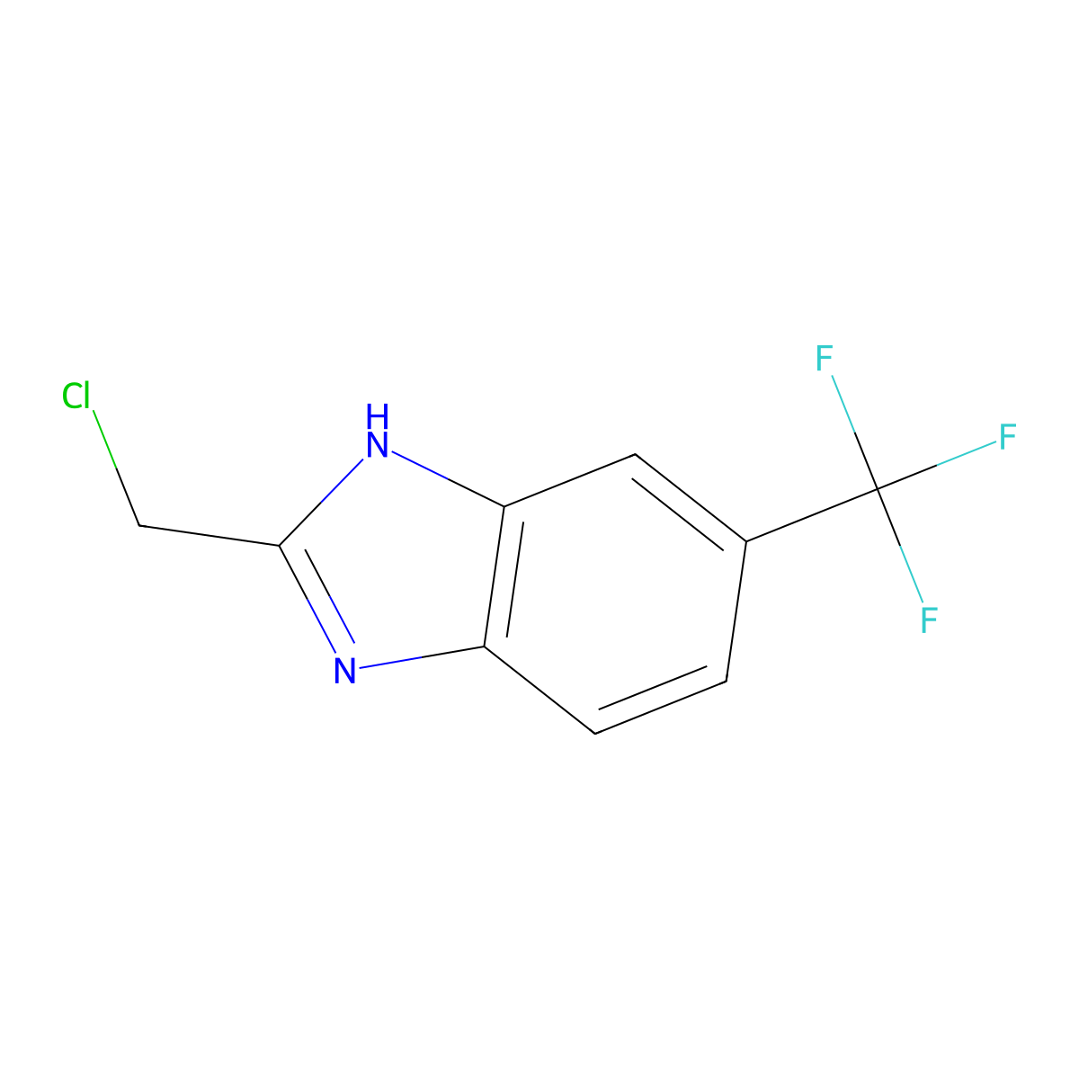 2-(Chloromethyl)-6-(trifluoromethyl)-1H-benzo[D]imidazole molecular structure, CAS 107430-29-5