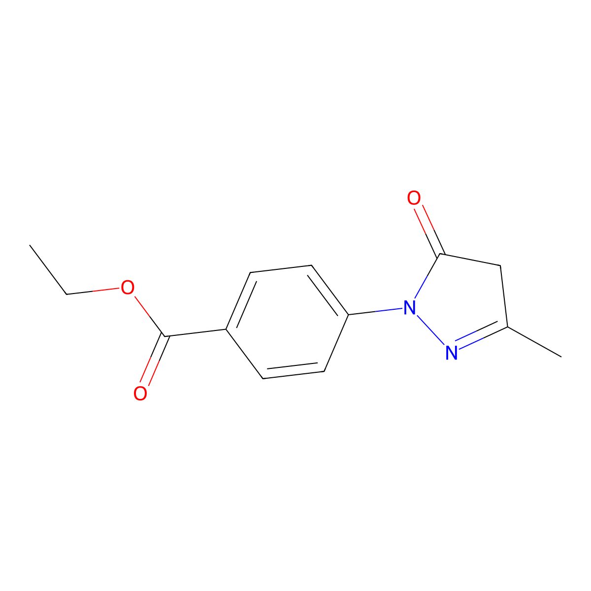 ethyl 4-(3-methyl-5-oxo-4,5-dihydro-1H-pyrazol-1-yl)benzoate molecular structure, CAS 107430-36-4