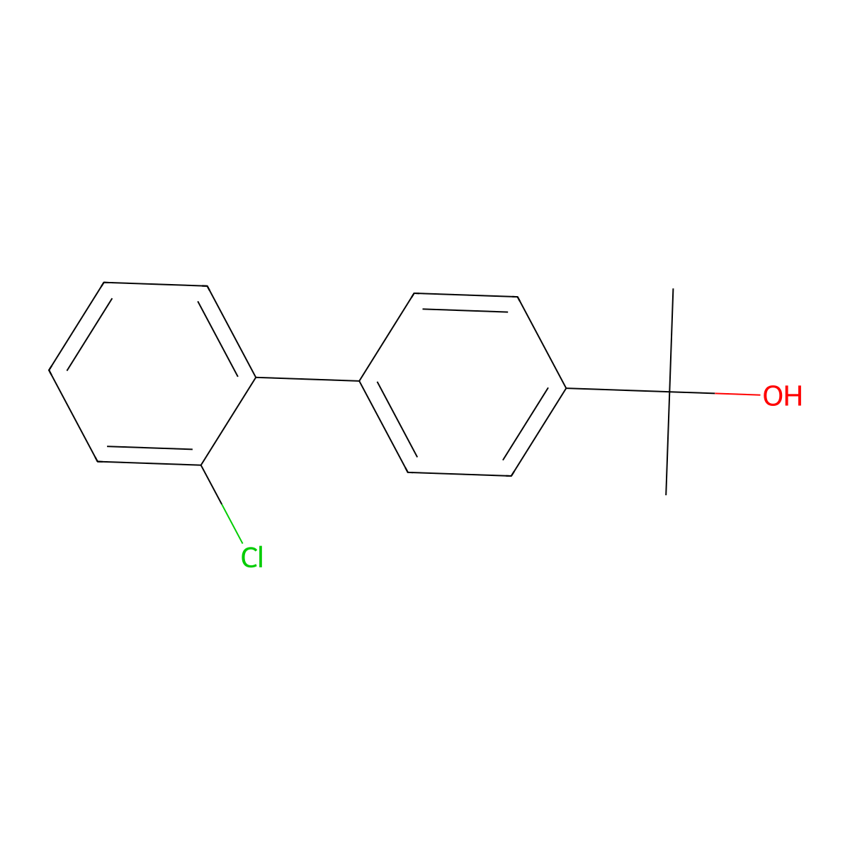 2'-Chloro-alpha,alpha-dimethyl(1,1'-biphenyl)-4-methanol molecular structure, CAS 107430-45-5