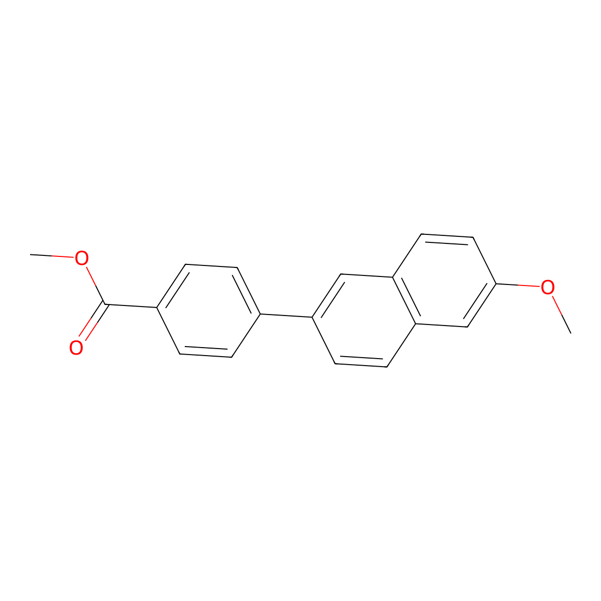 Methyl 4-(2-methoxynaphthalen-6-yl)benzoate molecular structure, CAS 107430-58-0