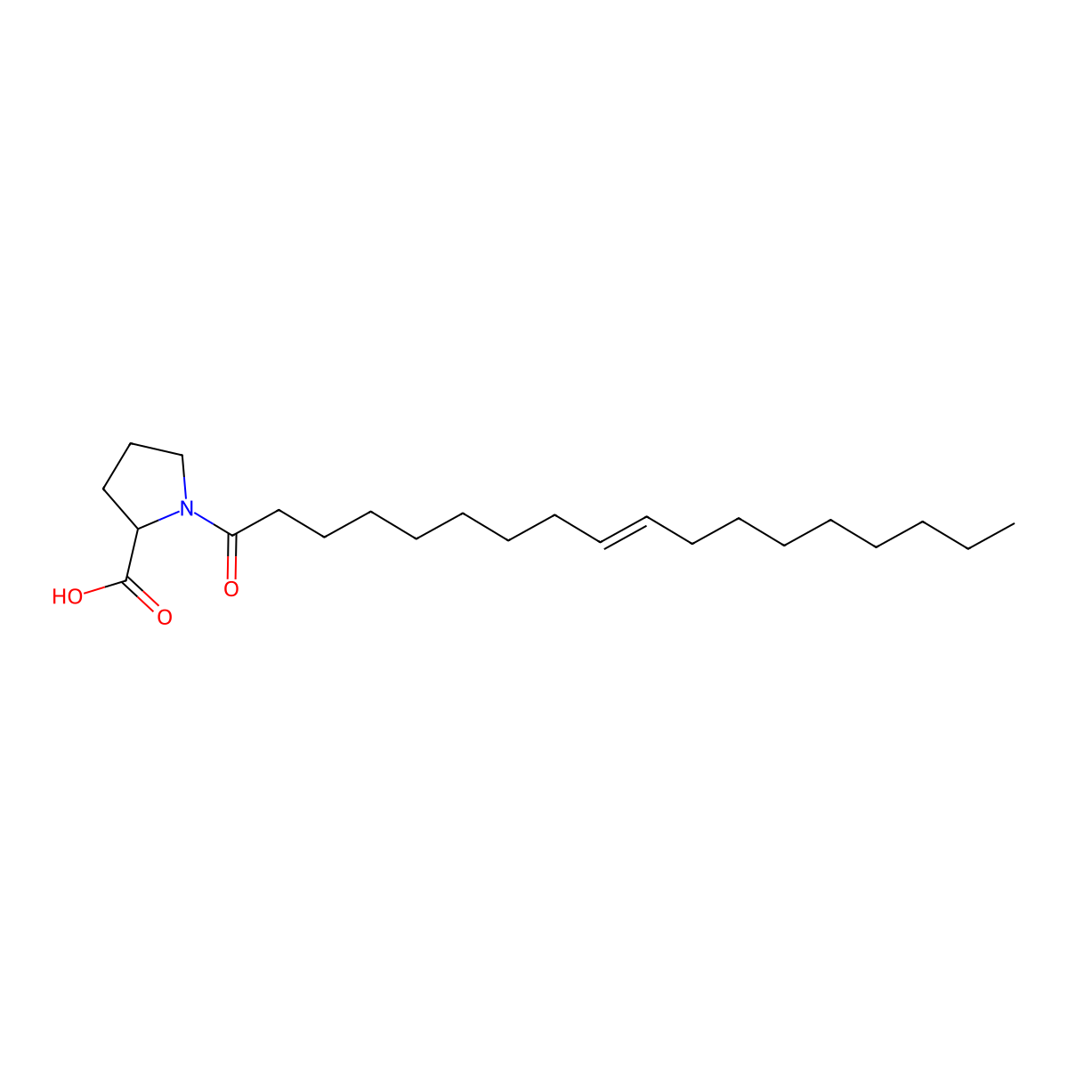 Oleoyl proline molecular structure, CAS 107432-37-1