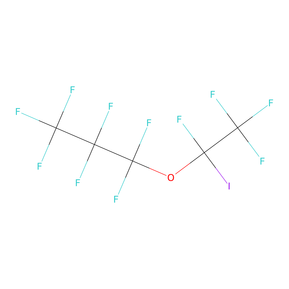 1,1,1,2,2,3,3-Heptafluoro-3-(1,2,2,2-tetrafluoro-1-iodoethoxy)propane molecular structure, CAS 107432-46-2