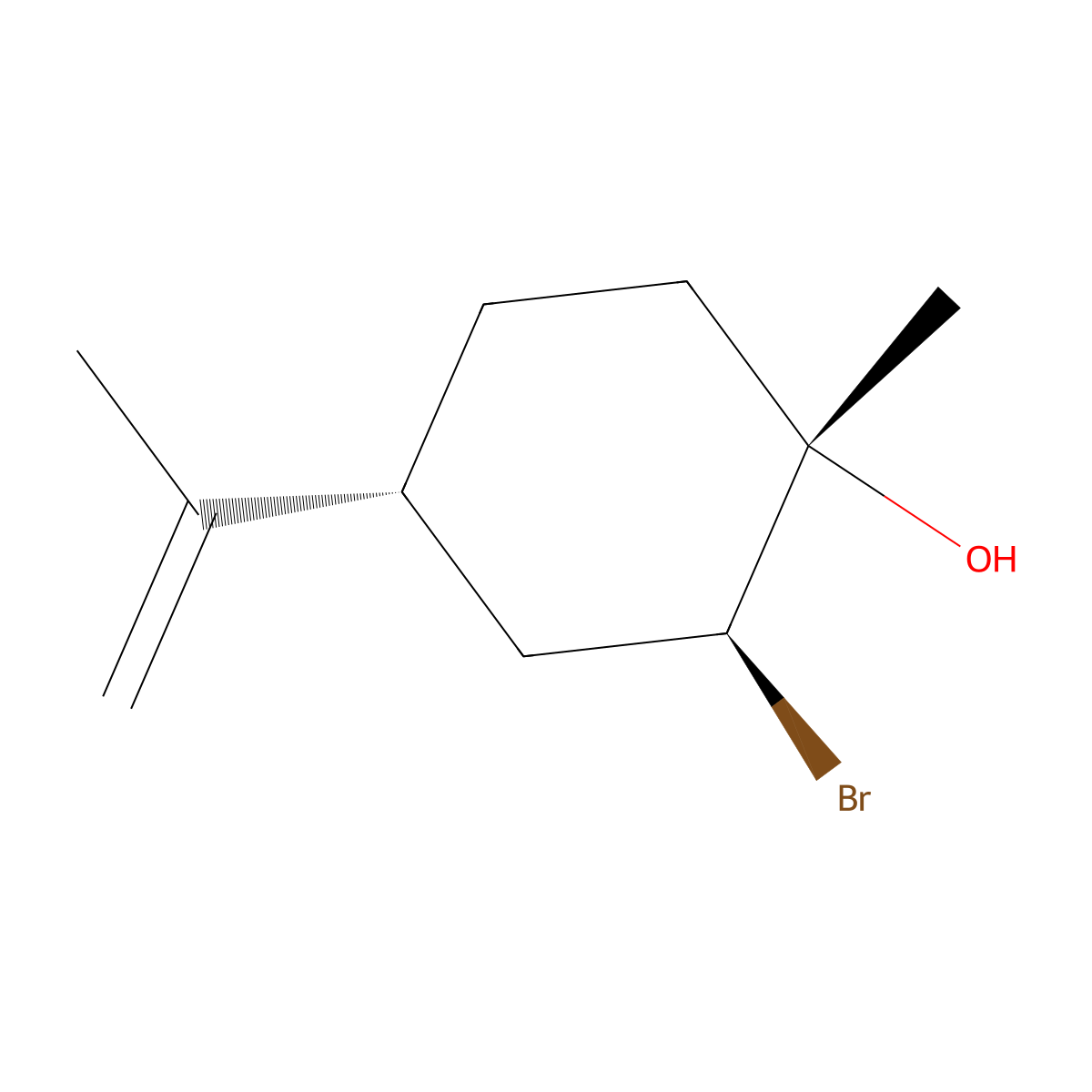 (1S,2S,4R)-2-bromo-1-methyl-4-(prop-1-en-2-yl)cyclohexanol molecular structure, CAS 107438-36-8