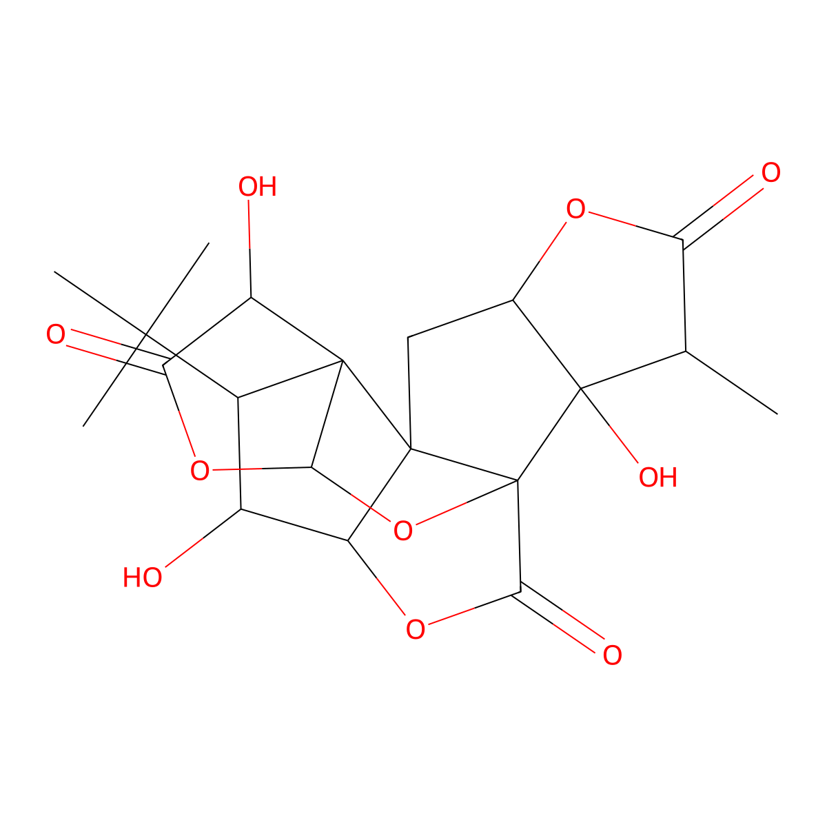 Ginkgolide J molecular structure, CAS 107438-79-9