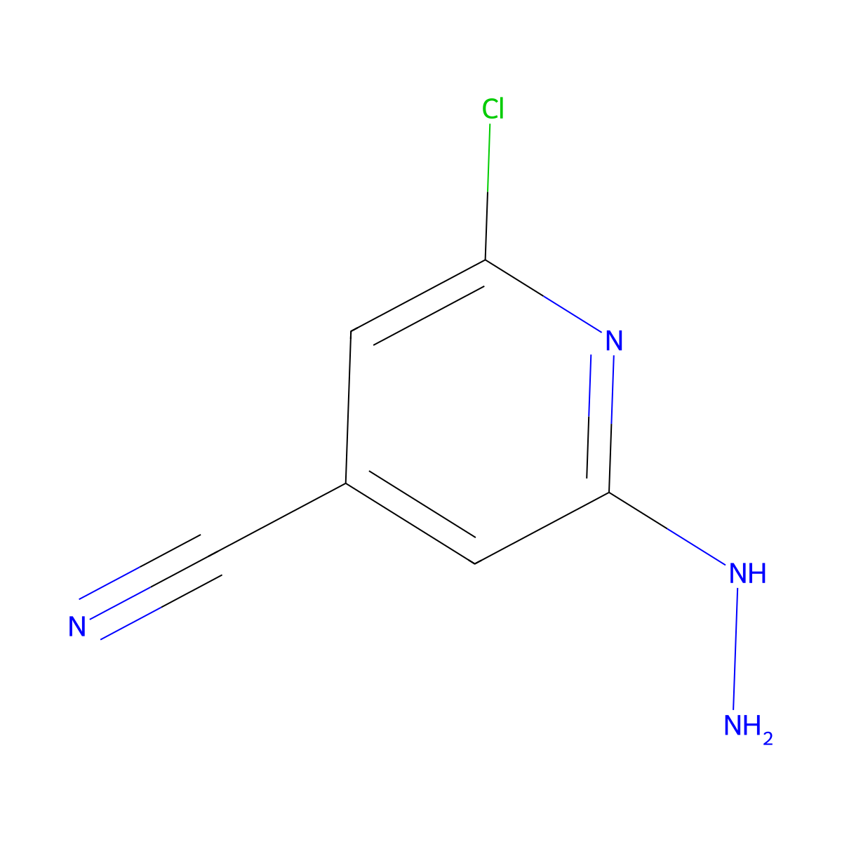 2-Chloro-6-hydrazinylpyridine-4-carbonitrile molecular structure, CAS 107445-56-7