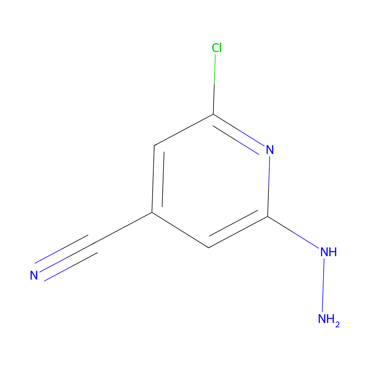 2-Chloro-6-hydrazinylpyridine-4-carbonitrile molecular structure, CAS 107445-56-7