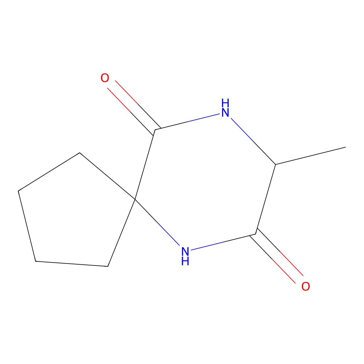 8-Methyl-6,9-diazaspiro[4.5]decane-7,10-dione molecular structure, CAS 107447-22-3