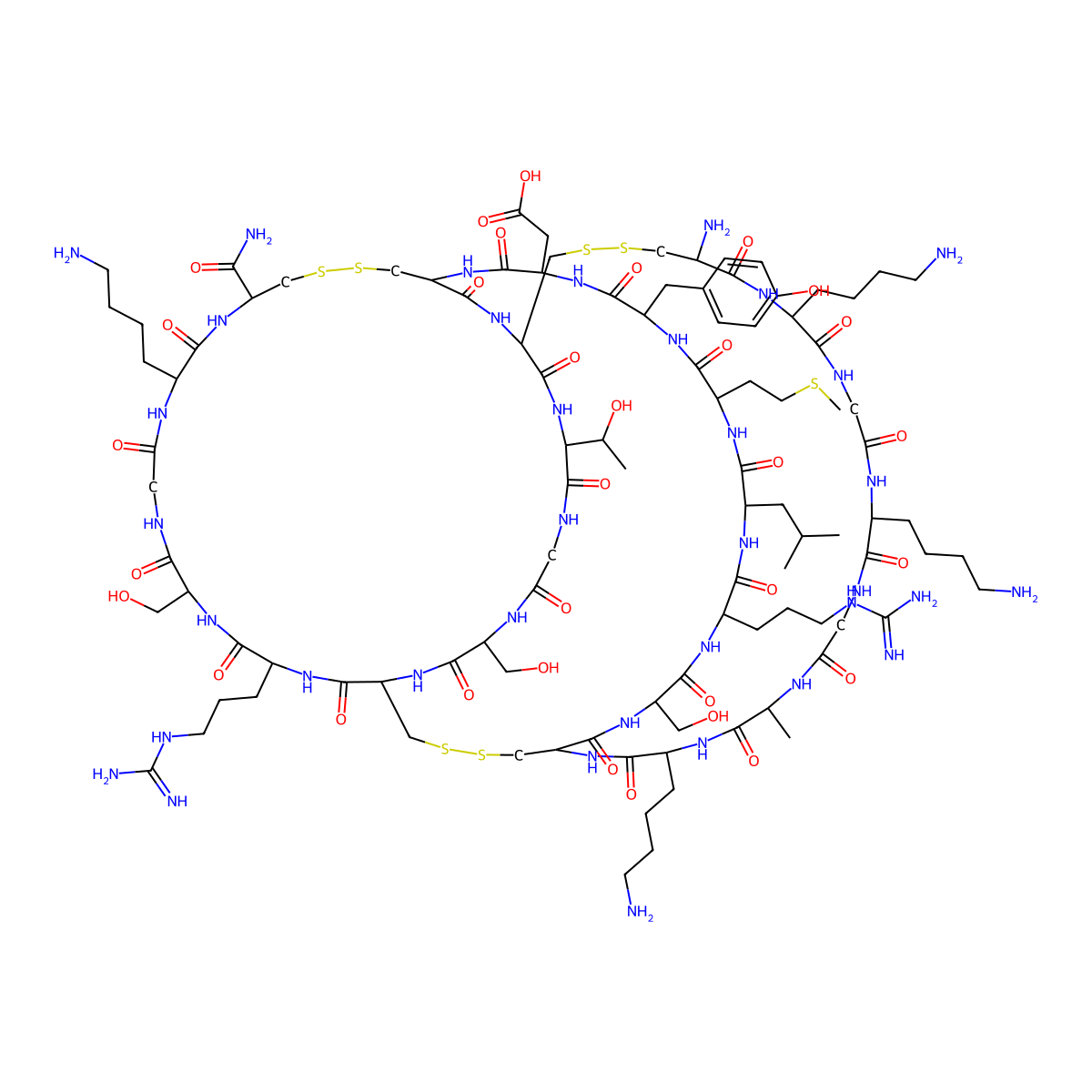 Ziconotide molecular structure, CAS 107452-89-1