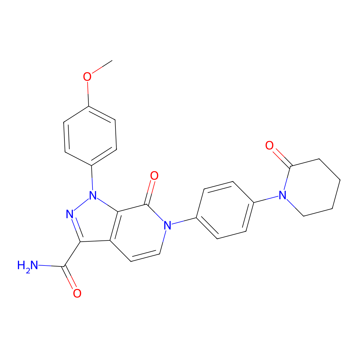 4,5-Dehydro Apixaban molecular structure, CAS 1074549-89-5