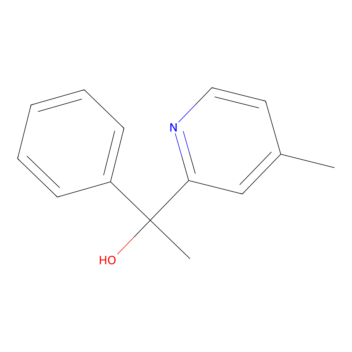 1-(4-Methylpyridin-2-yl)-1-phenylethan-1-ol molecular structure, CAS 107455-67-4
