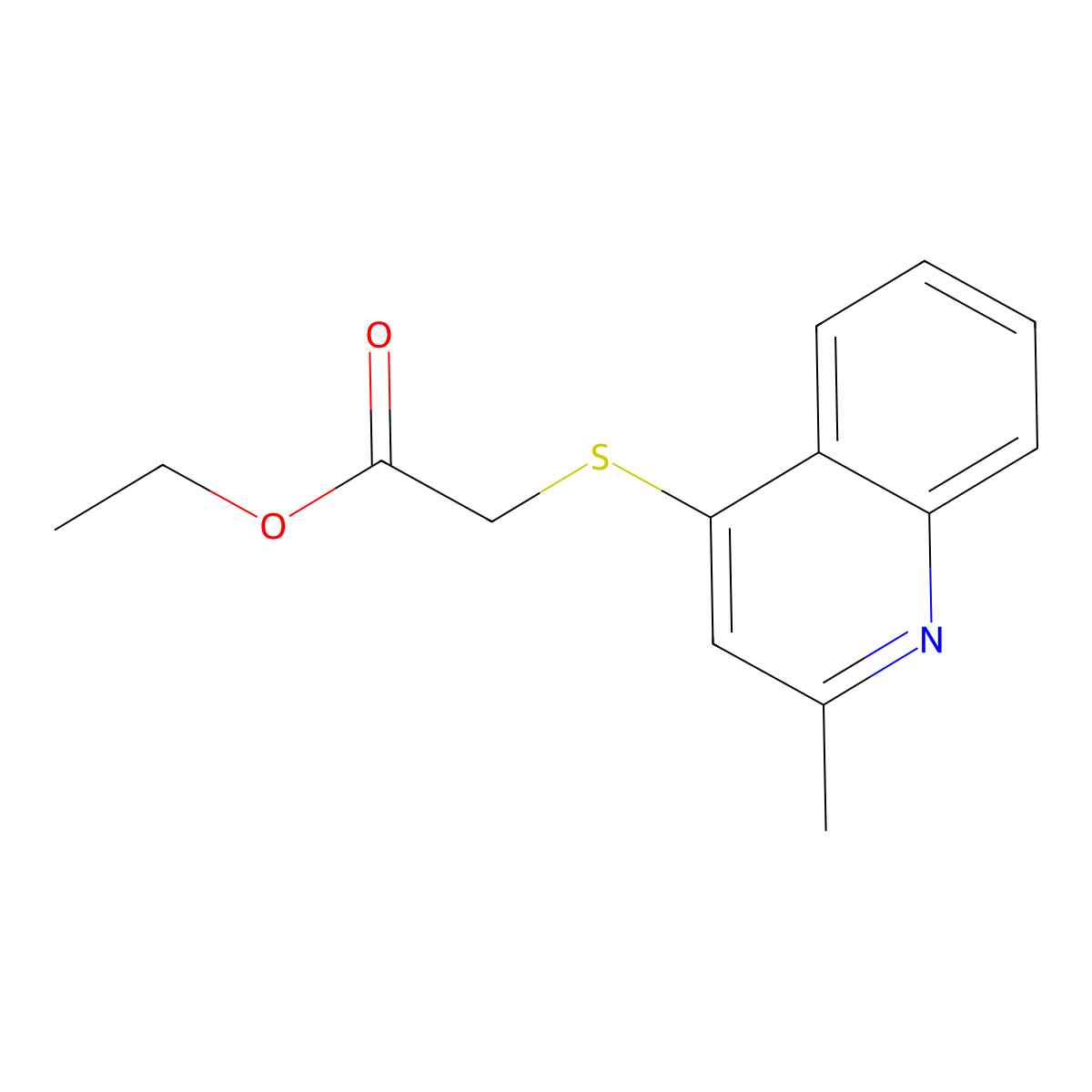 Ethyl [(2-methylquinolin-4-yl)sulfanyl]acetate molecular structure, CAS 107456-73-5