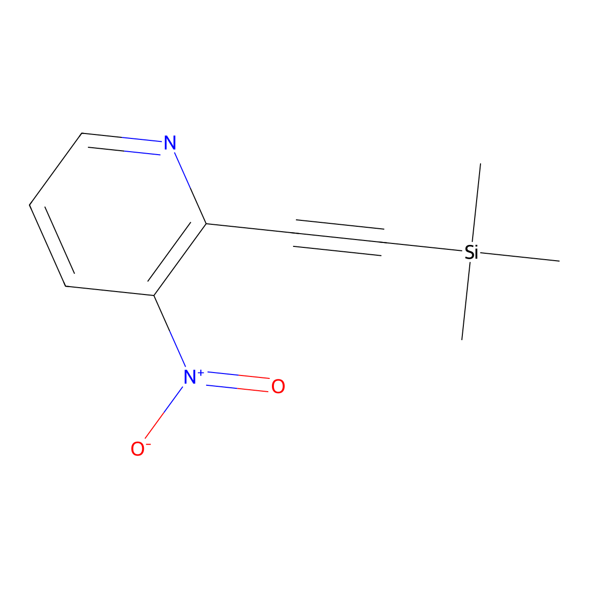 3-Nitro-2-((trimethylsilyl)ethynyl)pyridine molecular structure, CAS 107469-26-1