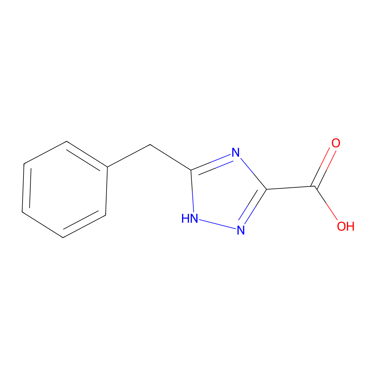 5-benzyl-1H-1,2,4-triazole-3-carboxylic acid molecular structure, CAS 107469-72-7