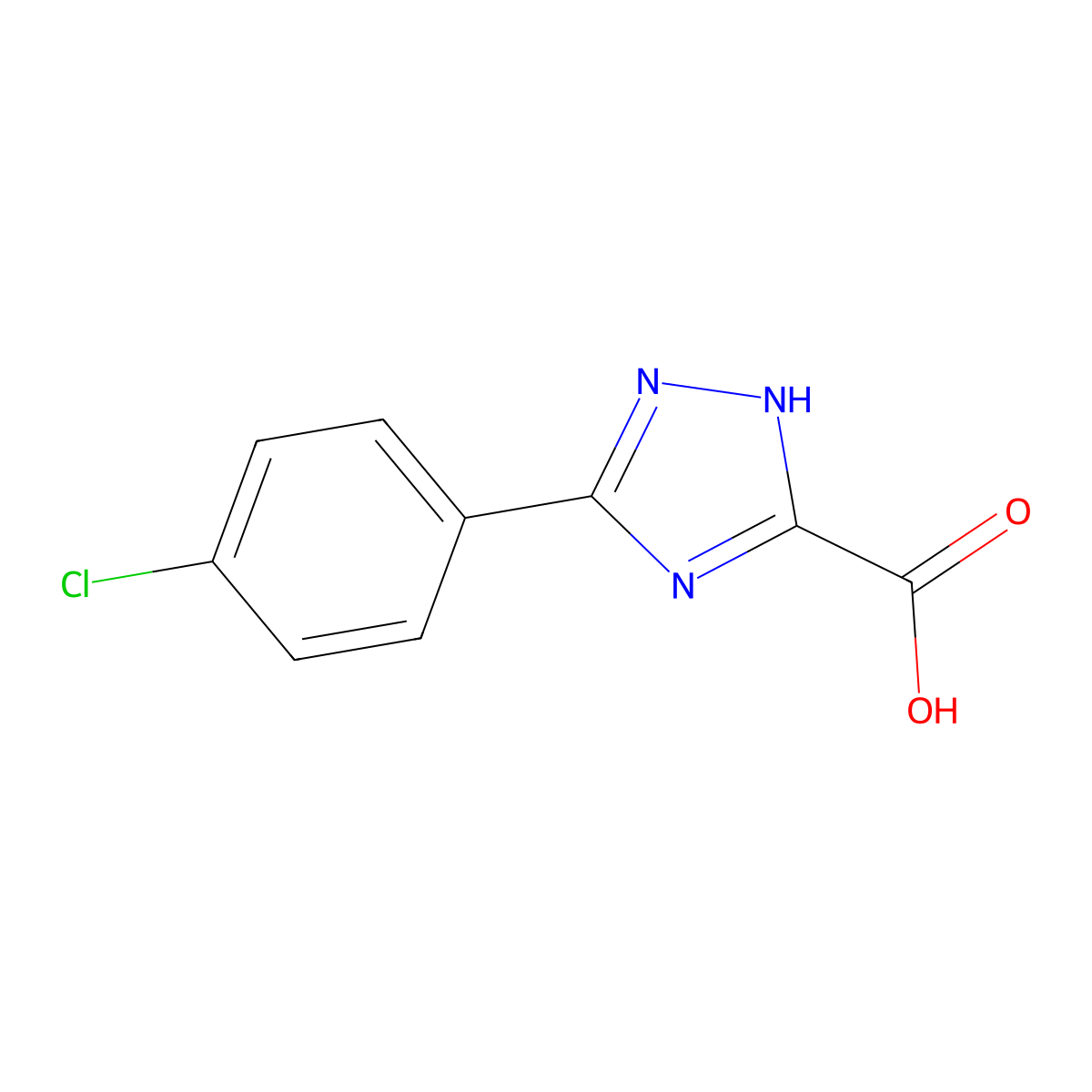 5-(4-Chlorophenyl)-4H-1,2,4-triazole-3-carboxylic acid molecular structure, CAS 107469-74-9