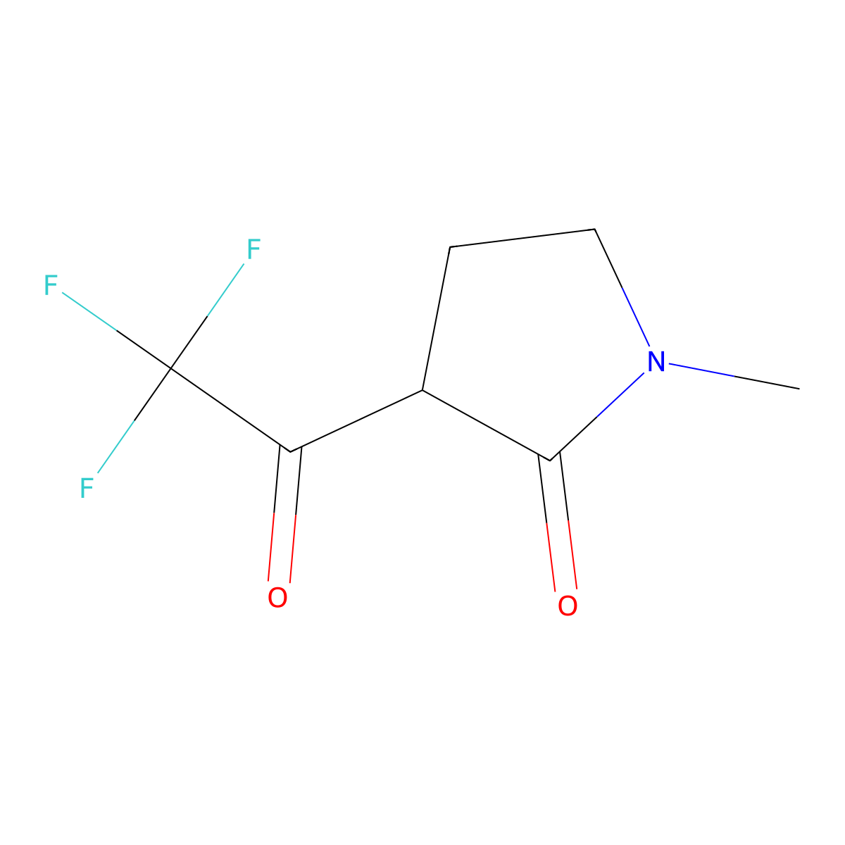 1-Methyl-3-(2,2,2-trifluoroacetyl)pyrrolidin-2-one molecular structure, CAS 107470-28-0