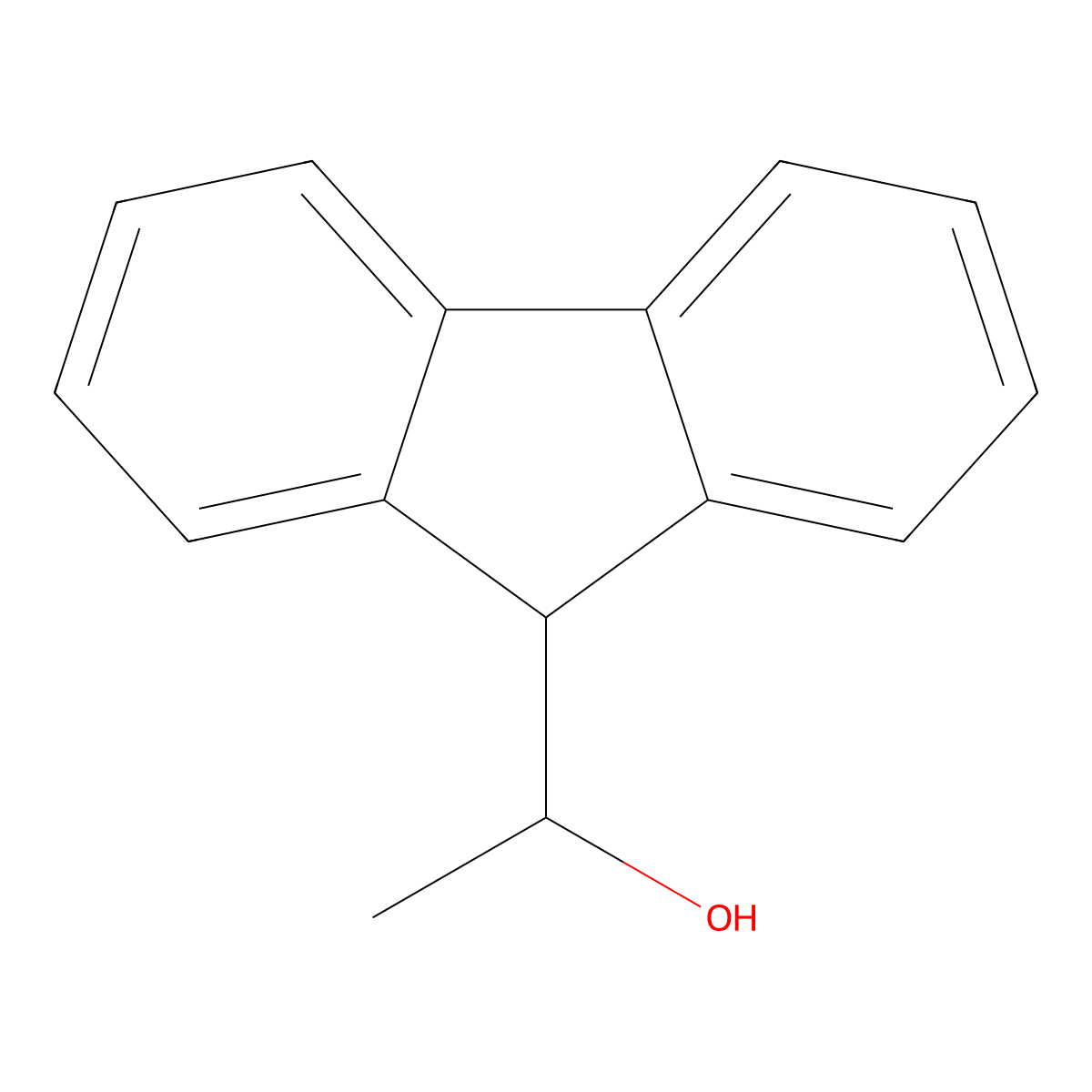 (R)-1-(9H-Fluoren-9-yl)ethanol molecular structure, CAS 107474-78-2