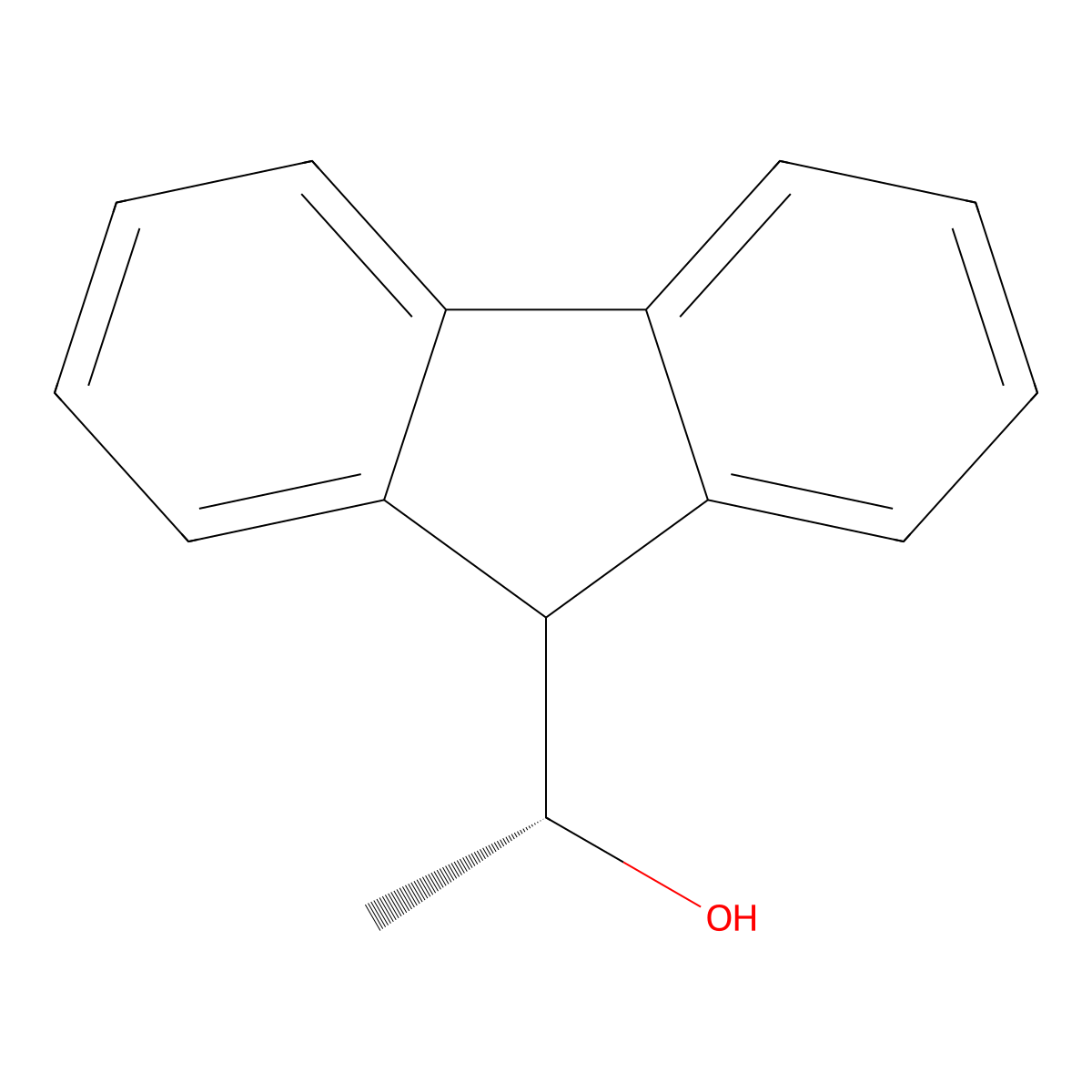 (R)-1-(9H-Fluoren-9-yl)ethanol molecular structure, CAS 107474-78-2