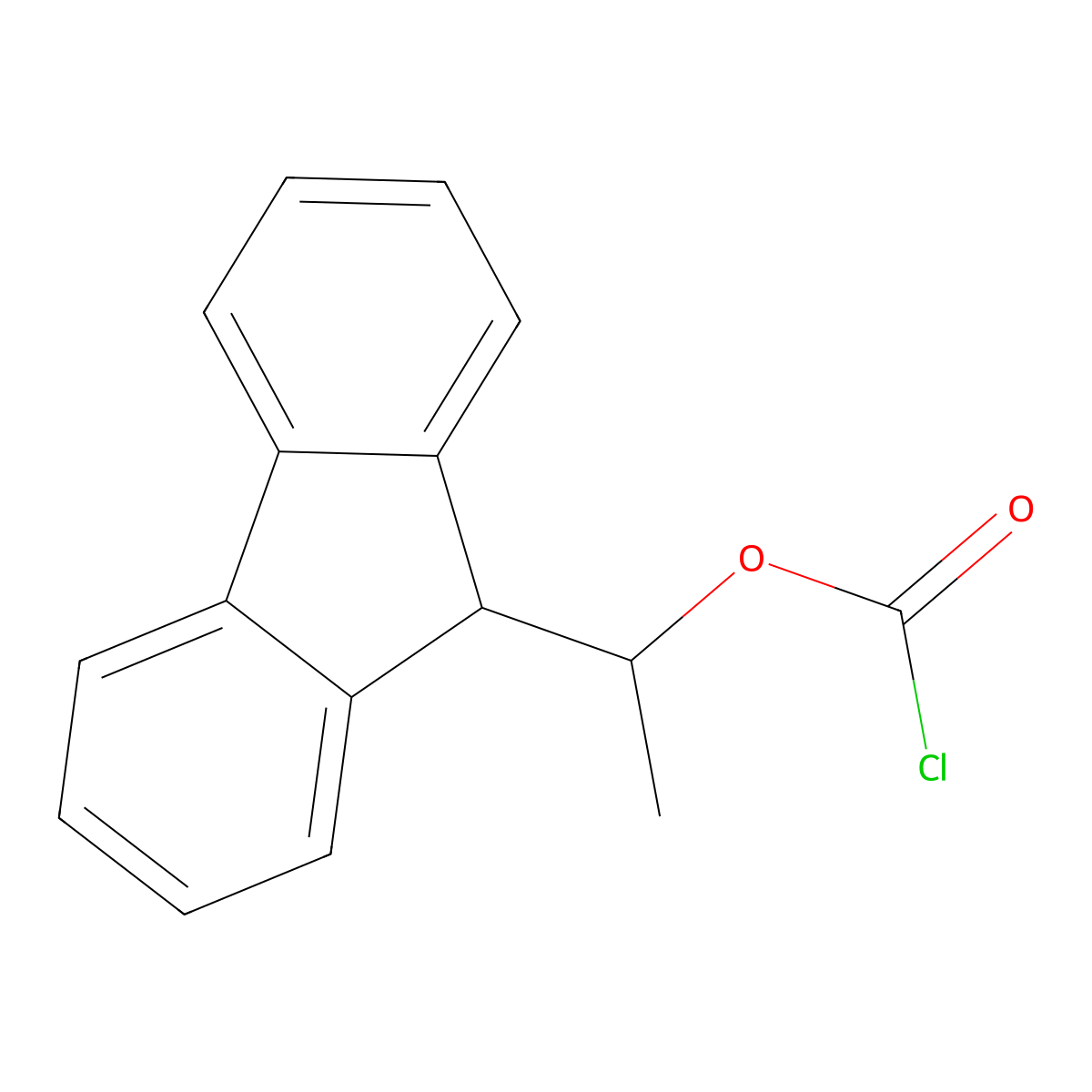 1-(9-Fluorenyl)ethyl chloroformate molecular structure, CAS 107474-79-3