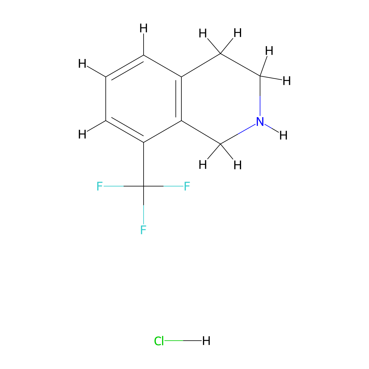 8-(Trifluoromethyl)-1,2,3,4-tetrahydroisoquinoline hydrochloride molecular structure, CAS 1074764-70-7