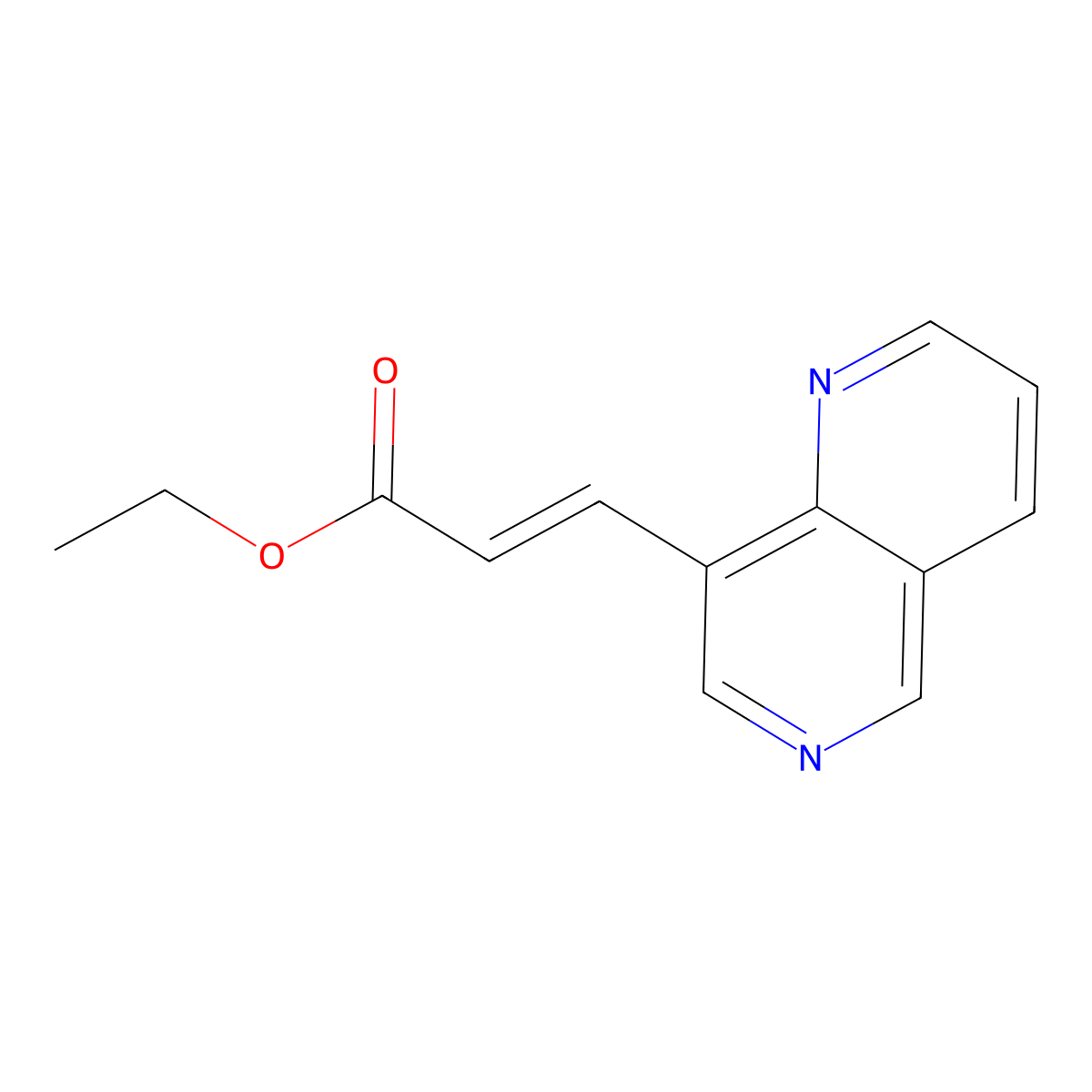 3-[1,6]Naphthyridin-8-yl-acrylic acid ethyl ester molecular structure, CAS 107484-80-0