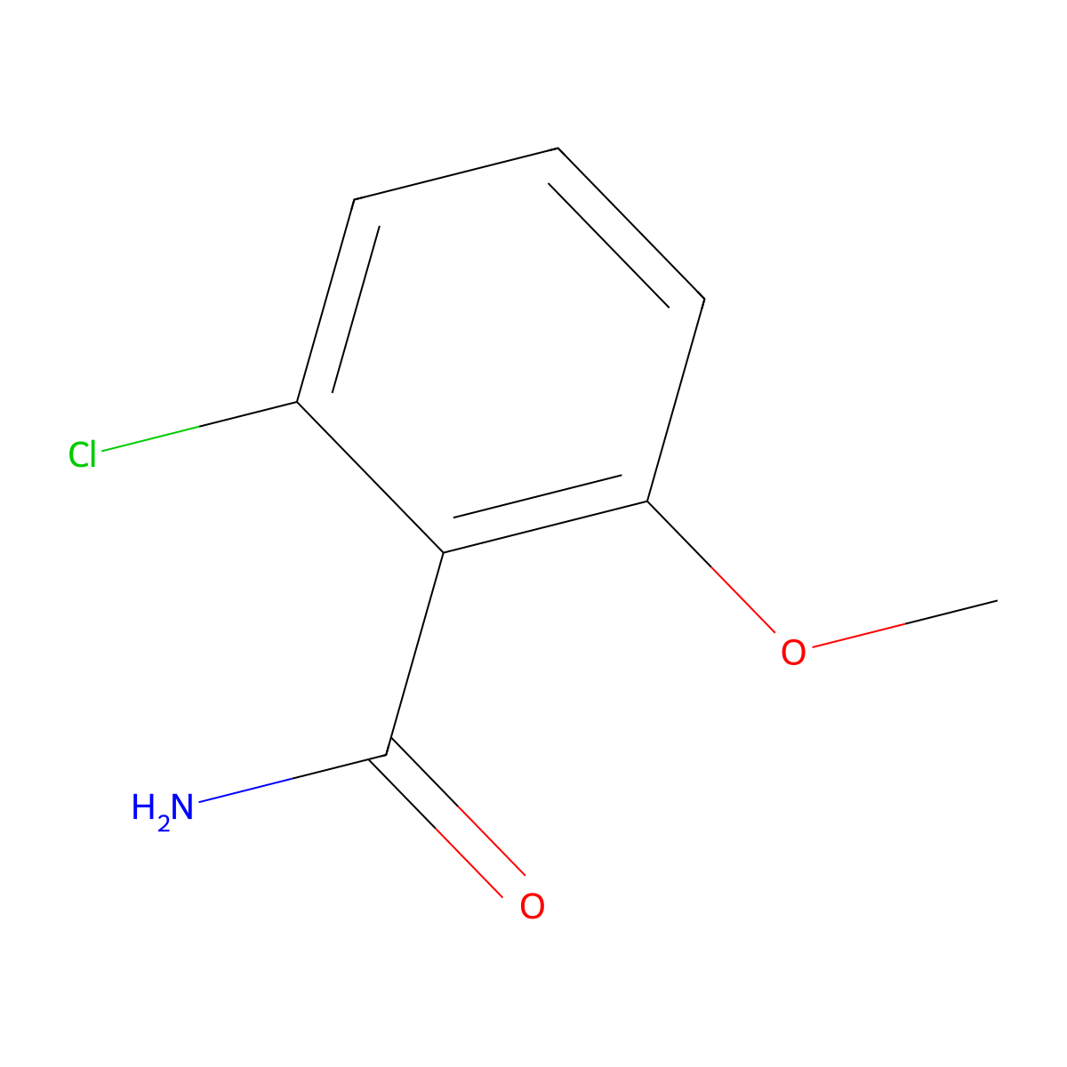 Benzamide, 2-chloro-6-methoxy- molecular structure, CAS 107485-43-8