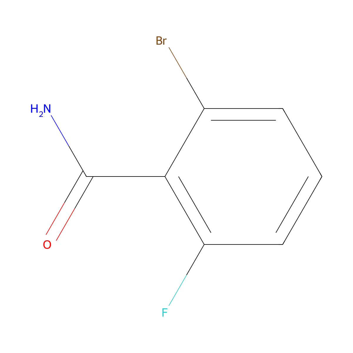 2-Bromo-6-fluorobenzamide molecular structure, CAS 107485-63-2