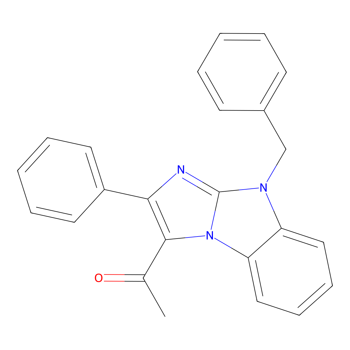 1-(9-benzyl-2-phenyl-9H-imidazo[1,2-a]benzimidazol-3-yl)ethanone molecular structure, CAS 107486-19-1