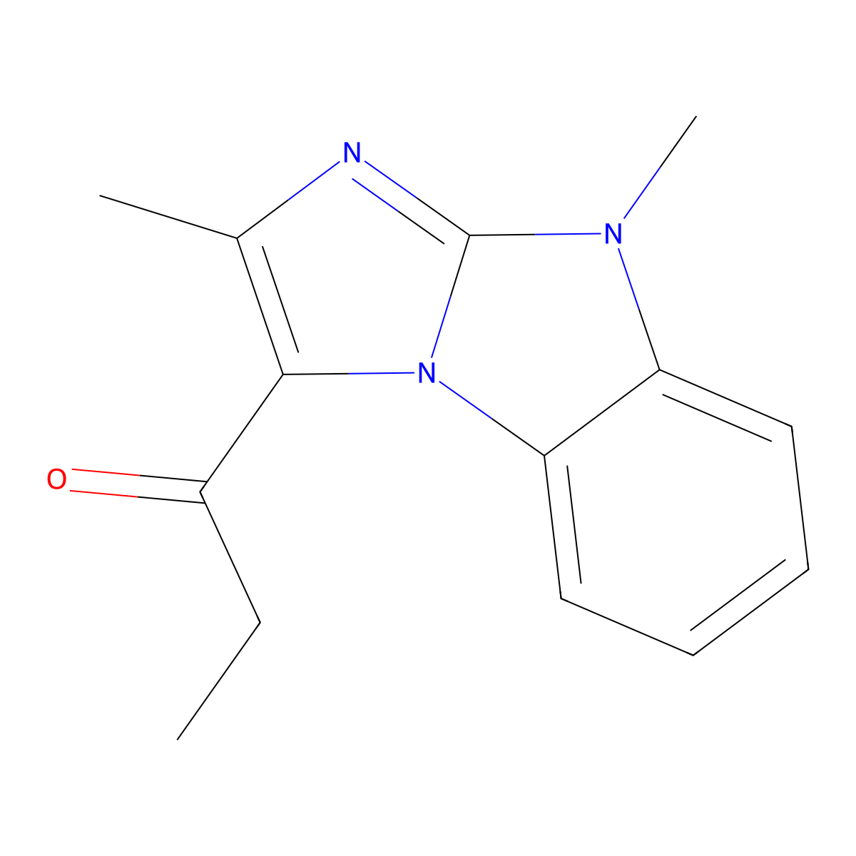 1-(2,9-Dimethyl-9H-imidazo[1,2-A]benzimidazol-3-YL)propan-1-one molecular structure, CAS 107486-21-5