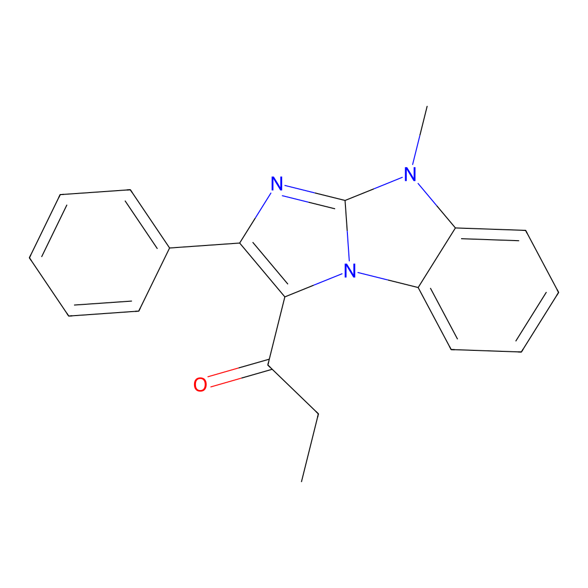 1-(4-Methyl-2-phenylimidazo[1,2-a]benzimidazol-1-yl)propan-1-one molecular structure, CAS 107486-22-6