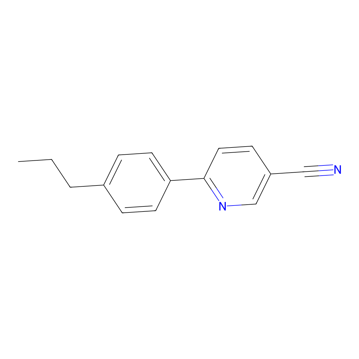 6-(4-Propylphenyl)-3-pyridinecarbonitrile molecular structure, CAS 107487-85-4