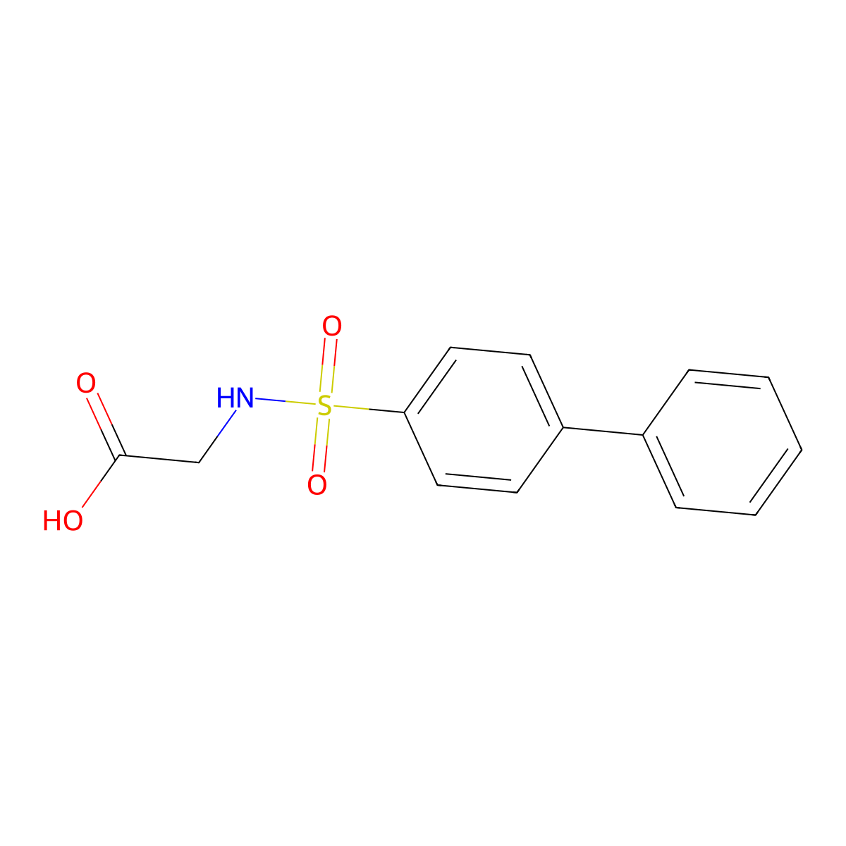 (Biphenyl-4-sulfonylamino)-acetic acid molecular structure, CAS 107491-28-1