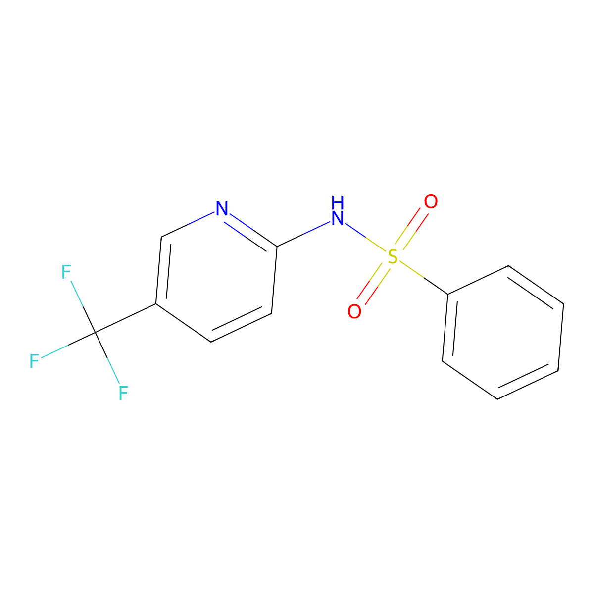 N-[5-(trifluoromethyl)pyridin-2-yl]benzenesulfonamide molecular structure, CAS 107491-36-1