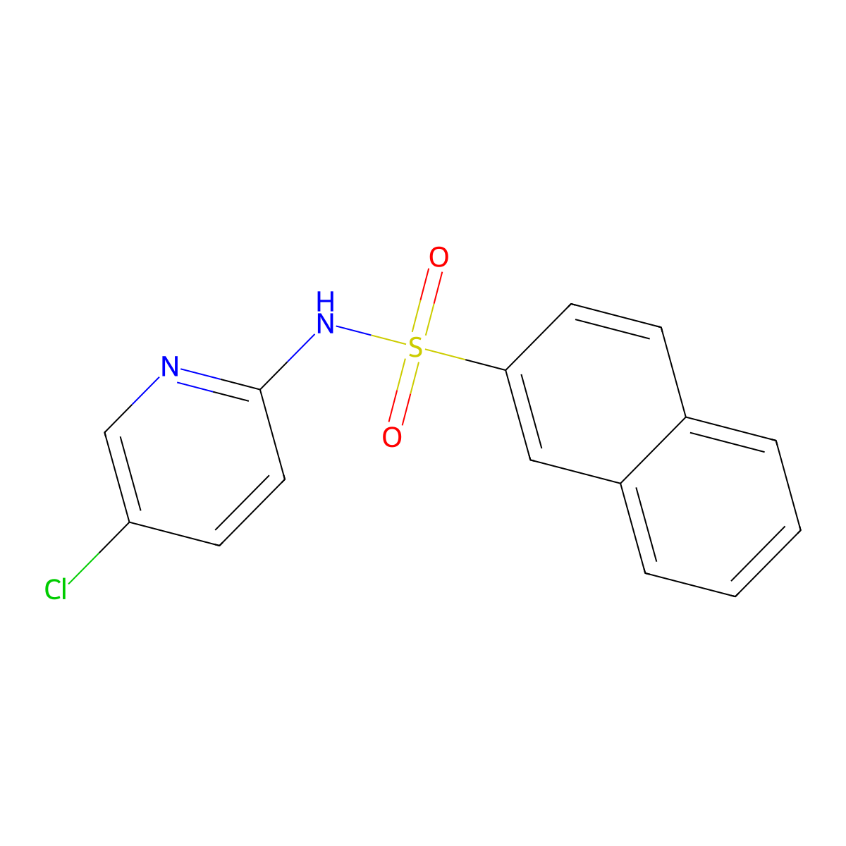 N-(5-chloropyridin-2-yl)naphthalene-2-sulfonamide molecular structure, CAS 107491-44-1