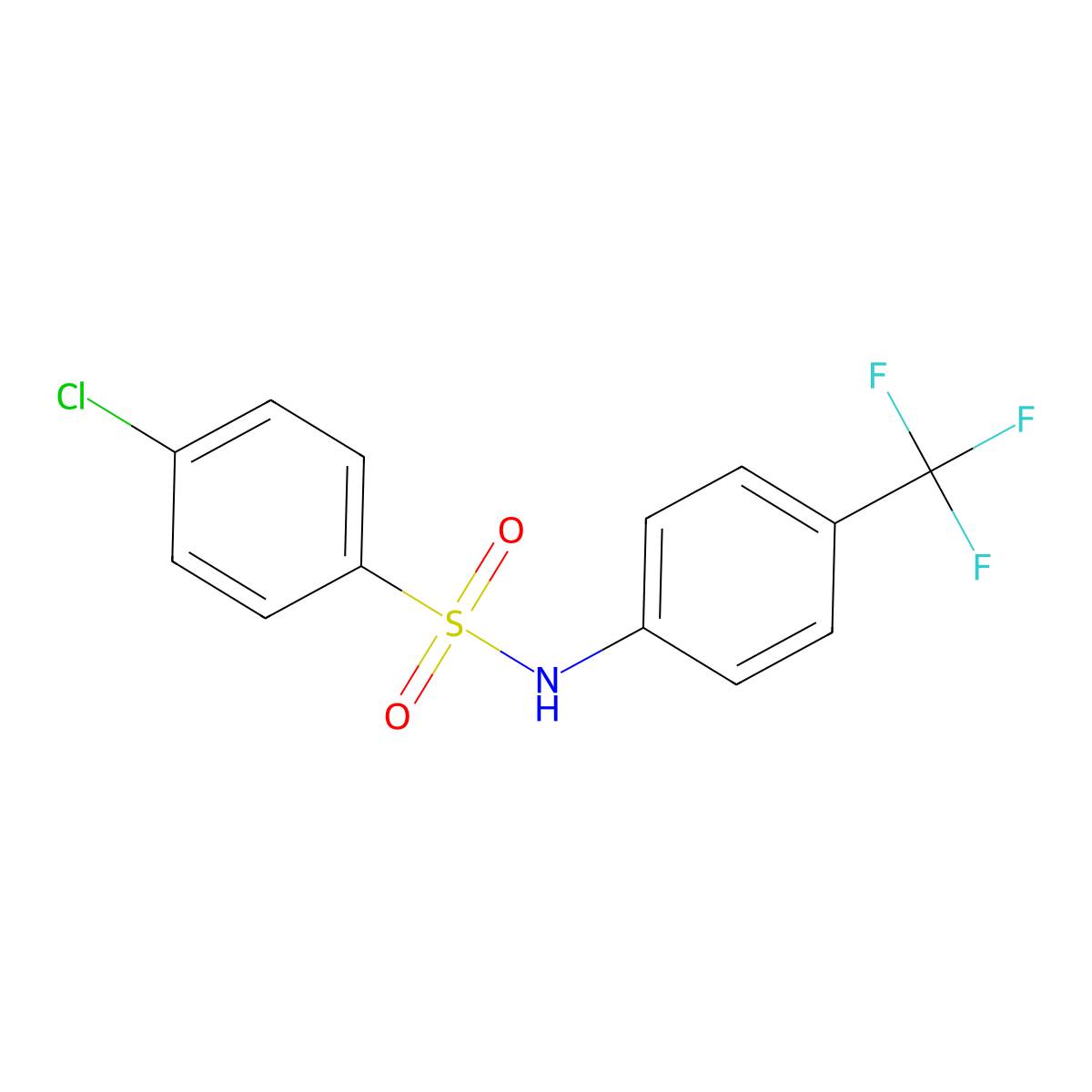 4-chloro-N-[4-(trifluoromethyl)phenyl]benzenesulfonamide molecular structure, CAS 107491-59-8
