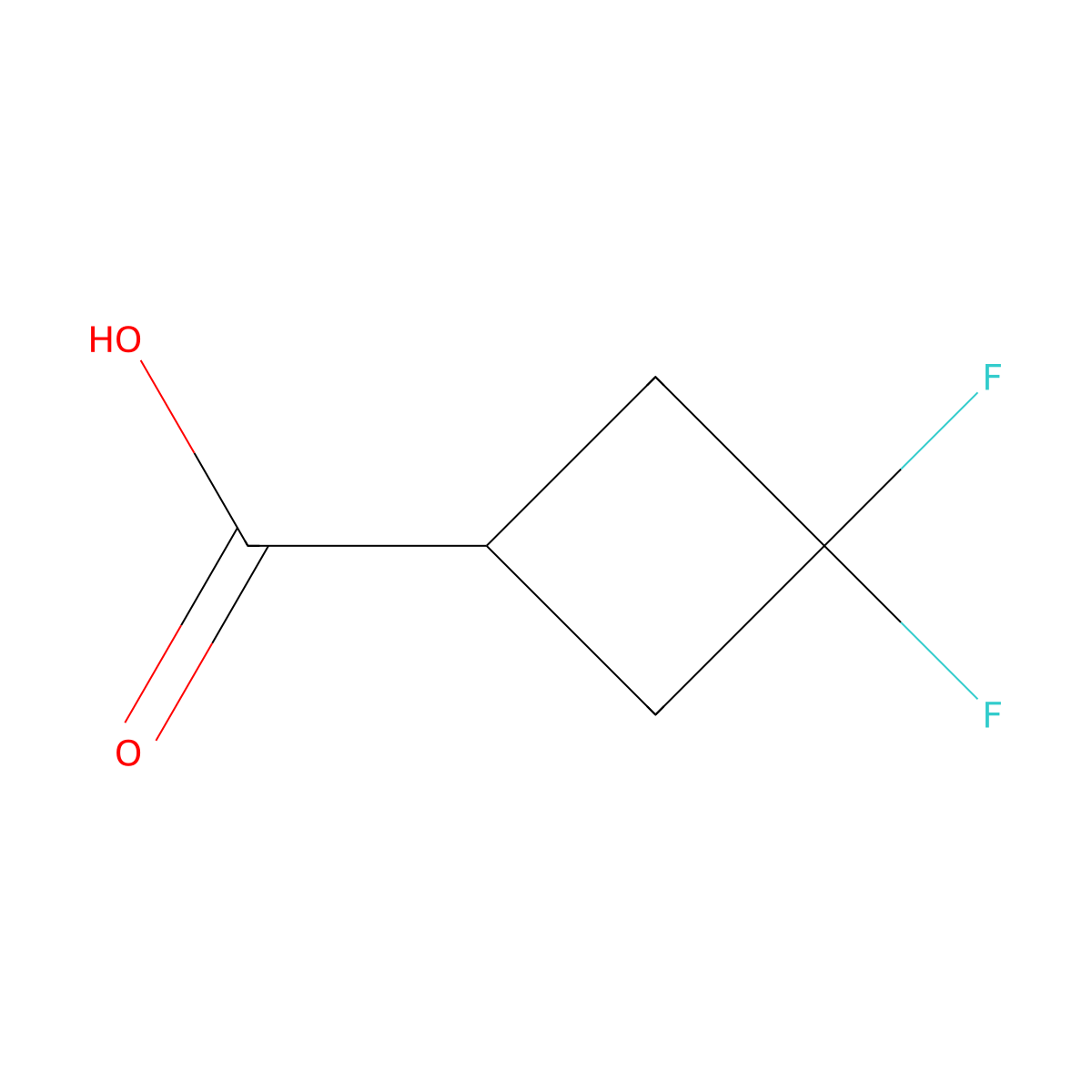 3,3-Difluorocyclobutane-1-carboxylic acid molecular structure, CAS 107496-54-8