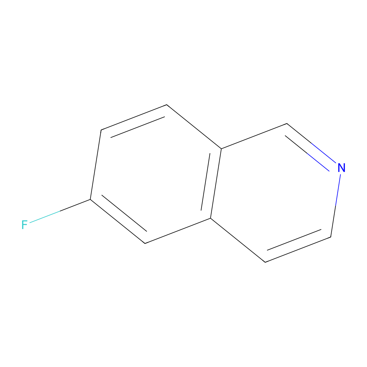 6-Fluoroisoquinoline molecular structure, CAS 1075-11-2