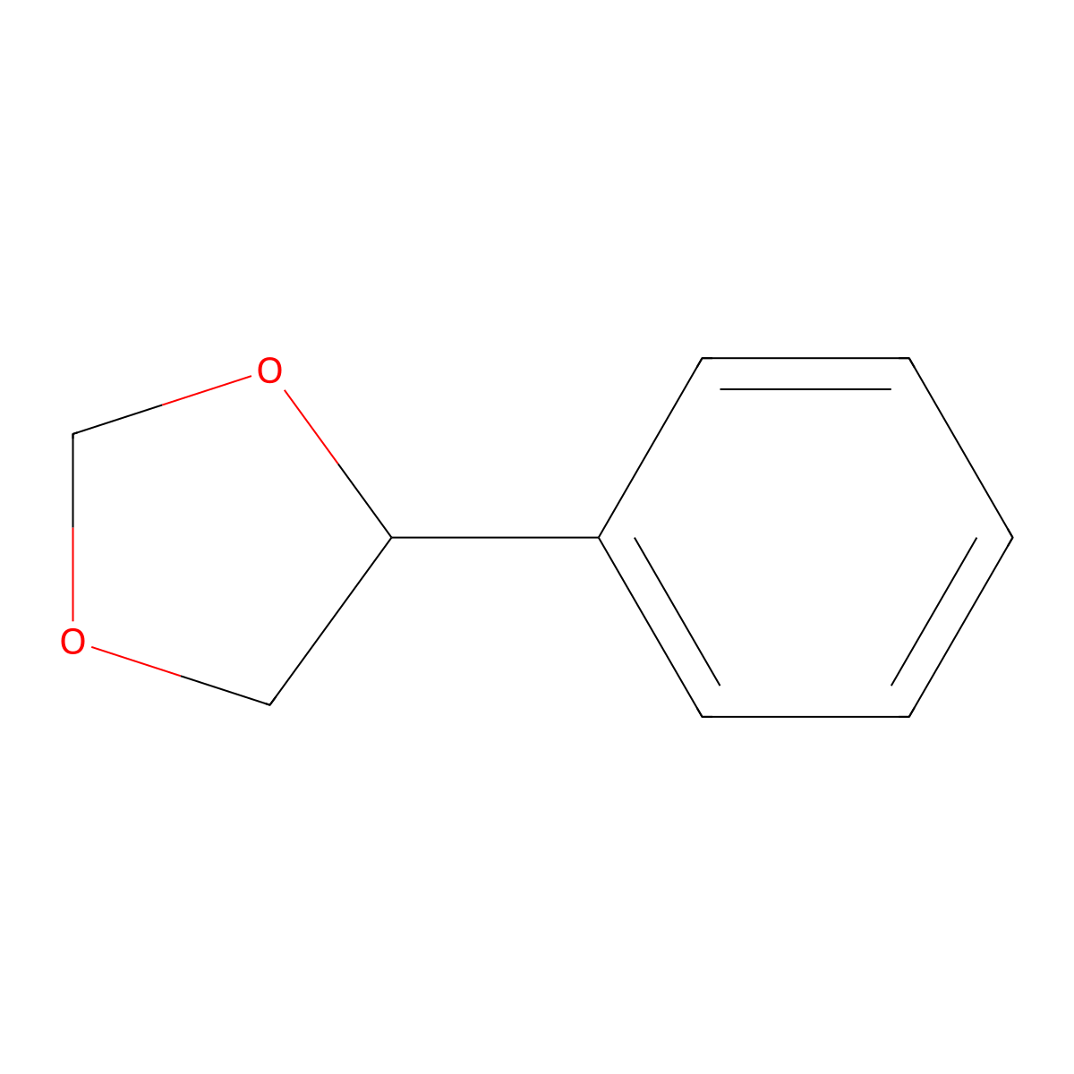 4-Phenyl-1,3-dioxolane molecular structure, CAS 1075-20-3