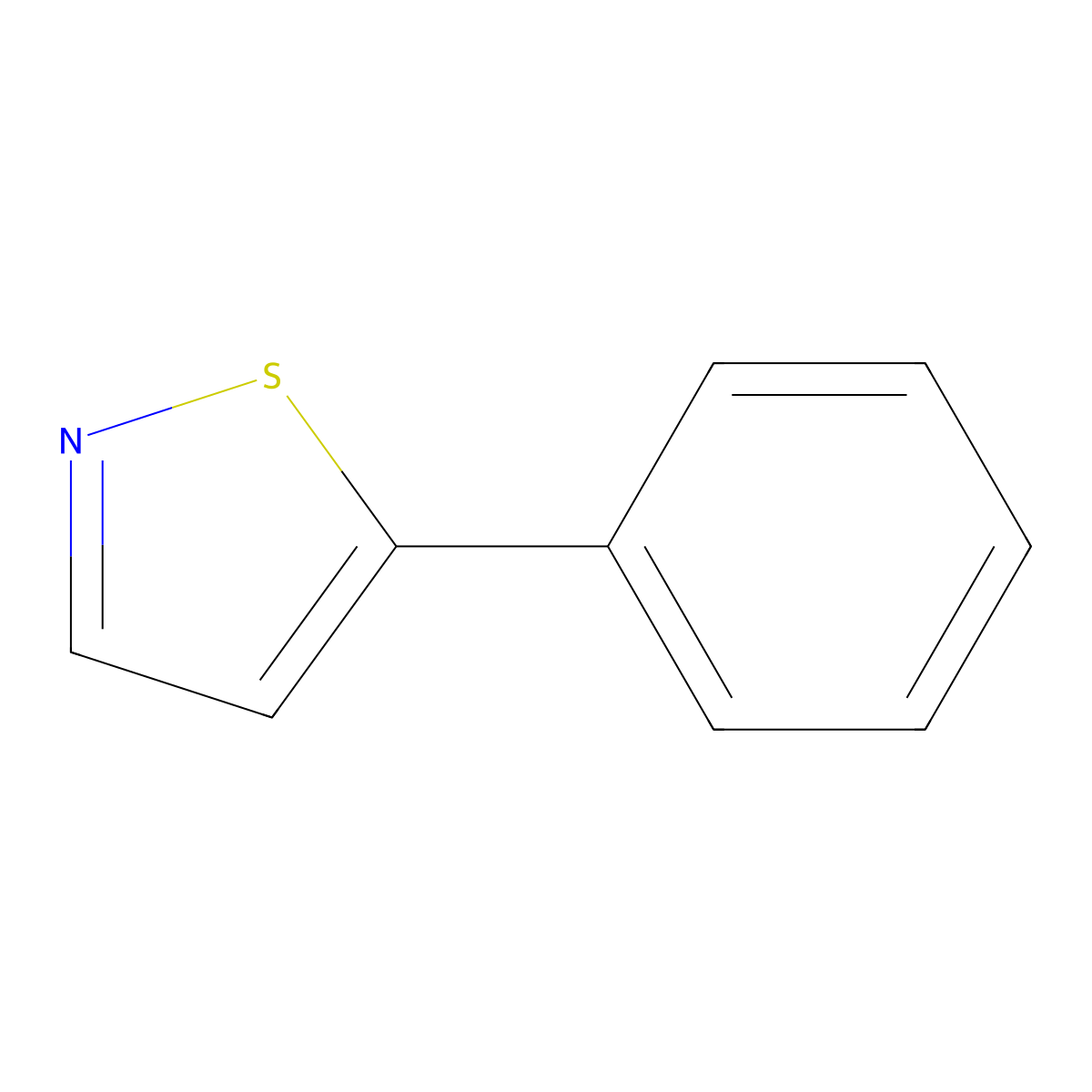 5-Phenylisothiazole molecular structure, CAS 1075-21-4