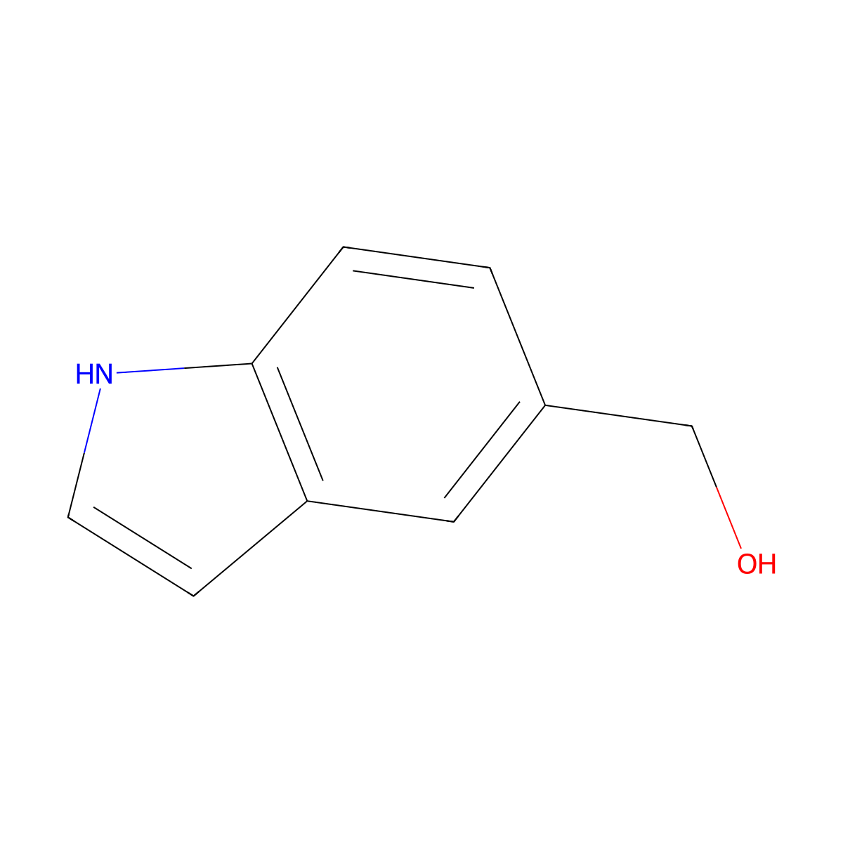 (1H-indol-5-yl)methanol molecular structure, CAS 1075-25-8