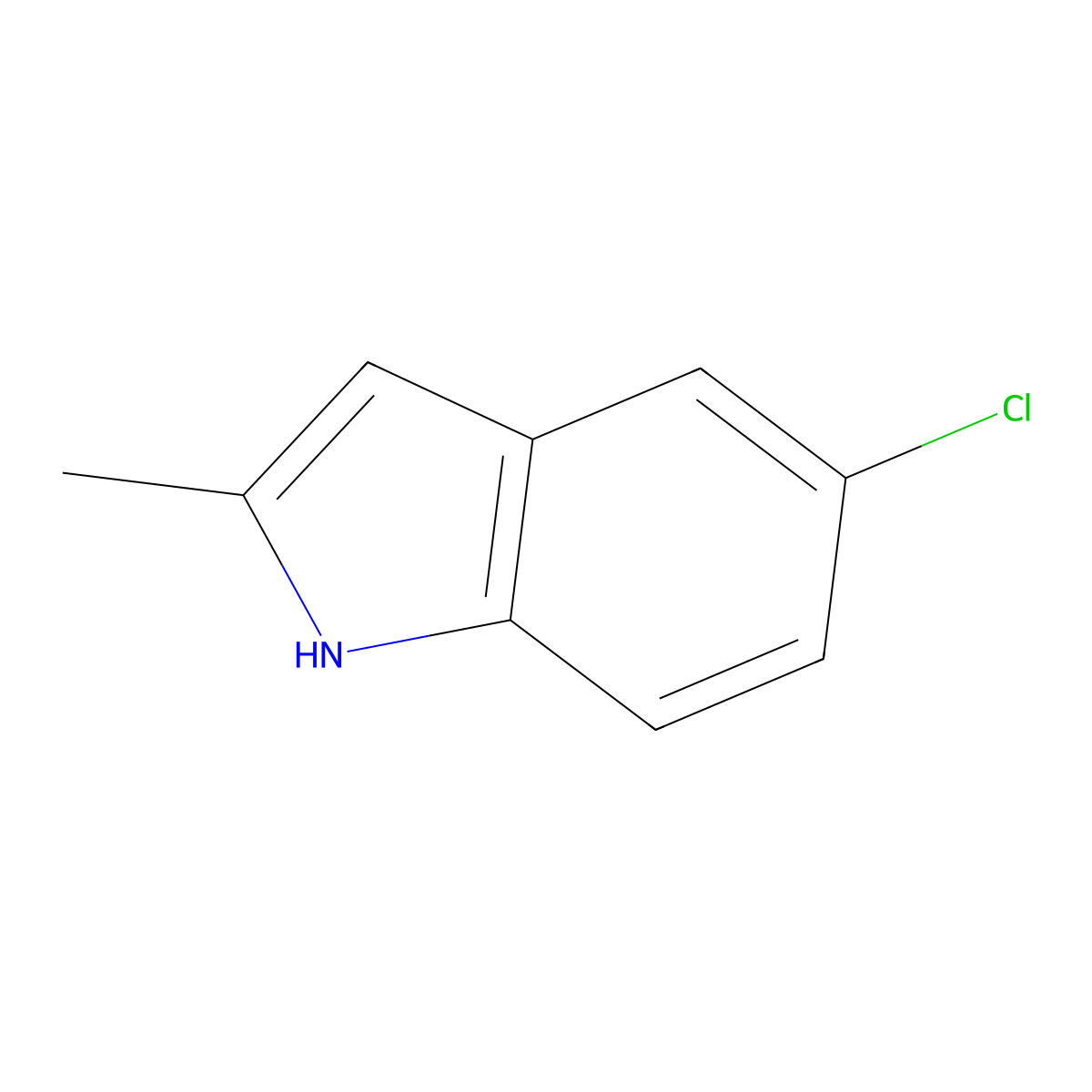 5-Chloro-2-methylindole molecular structure, CAS 1075-35-0