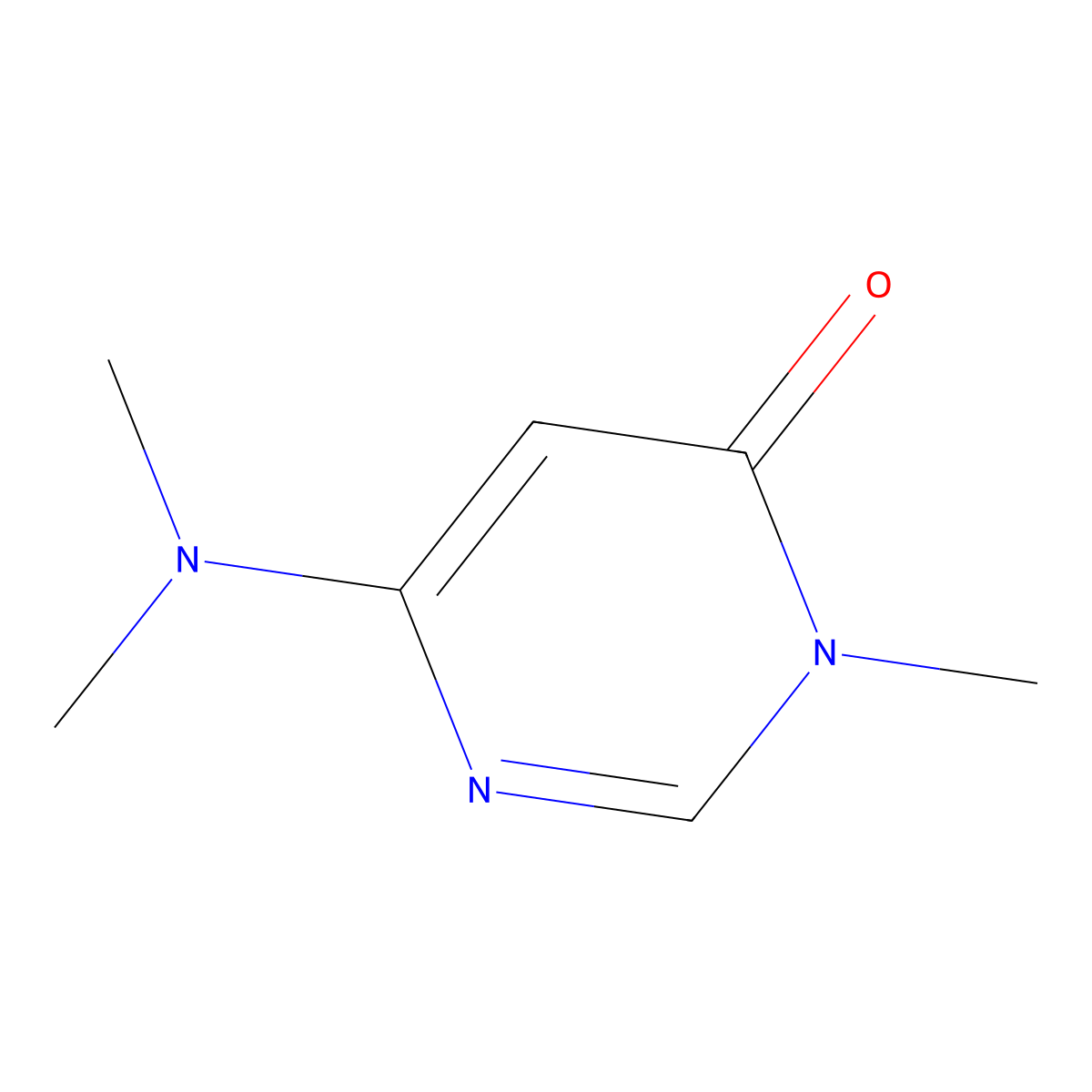 6-(Dimethylamino)-3-methyl-3,4-dihydropyrimidin-4-one molecular structure, CAS 1075-42-9